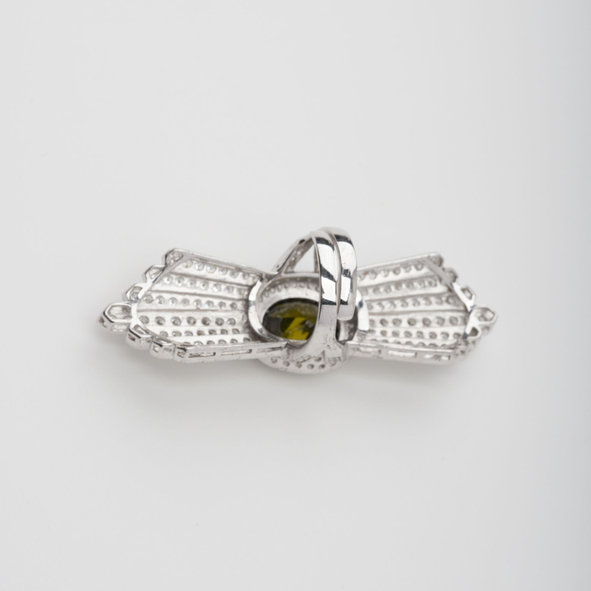 Roségrüner symmetrischer Flügel-Edelstein-Ring aus Sterlingsilber