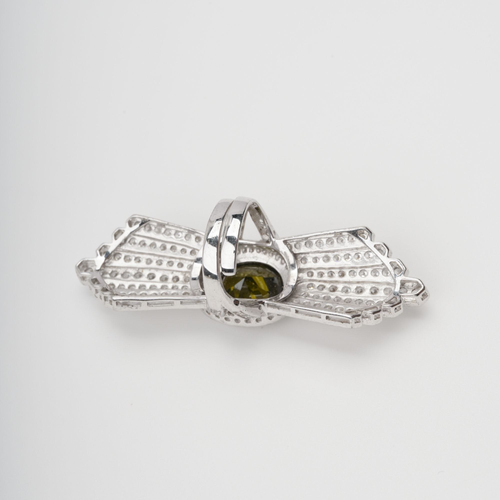 Roségrüner symmetrischer Flügel-Edelstein-Ring aus Sterlingsilber