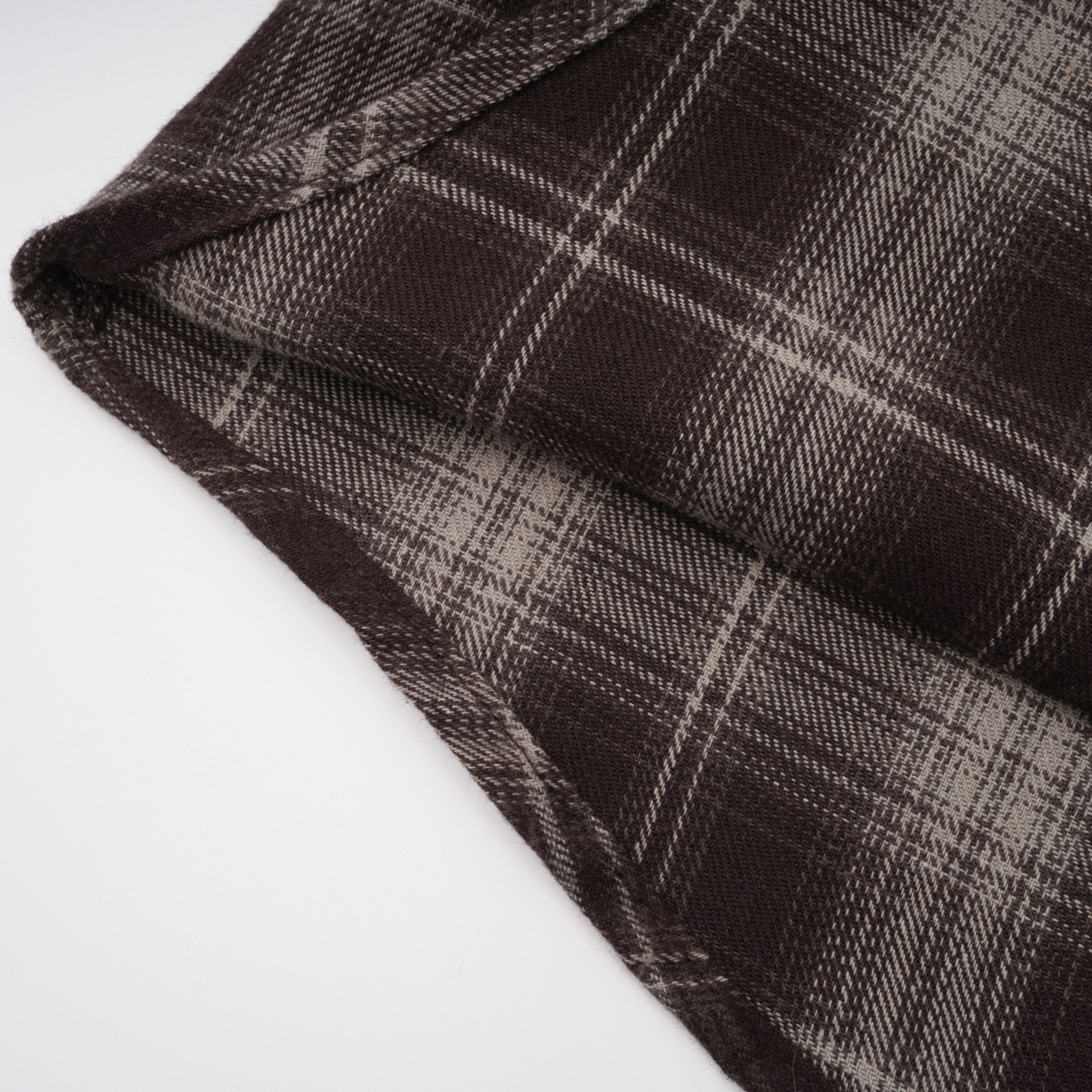 Amber Brown Plaid Tailored Cutout Blouse