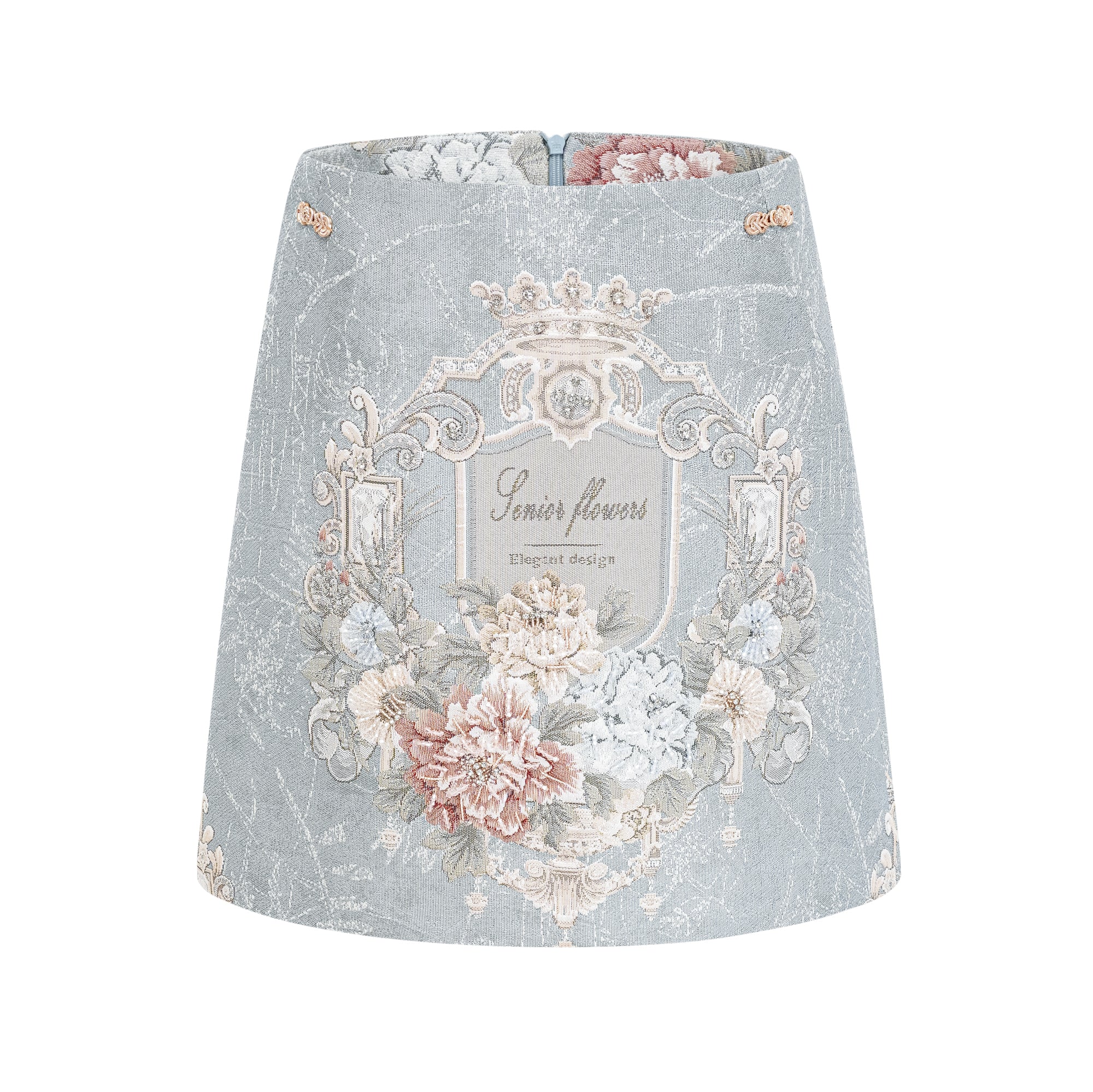 Aliénor blue embroidered mini skirt