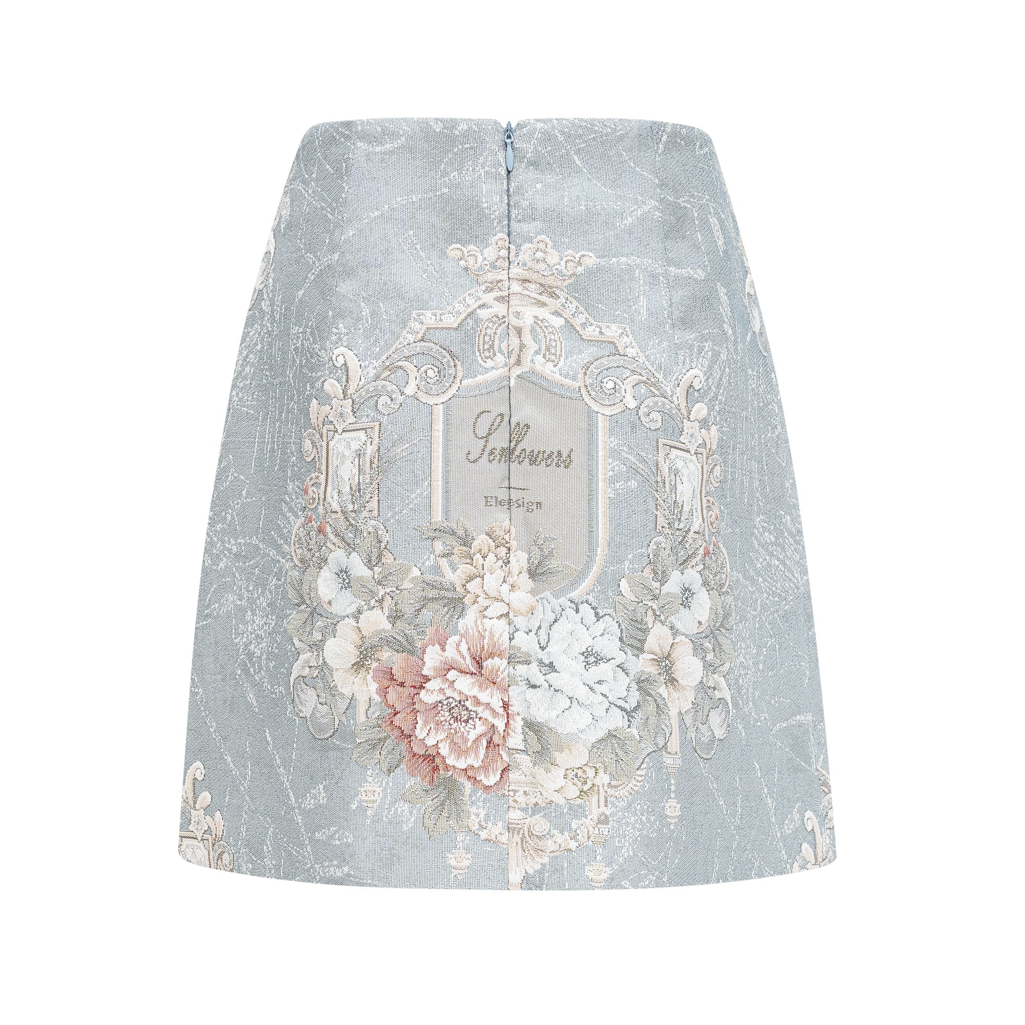 Aliénor blue embroidered mini skirt