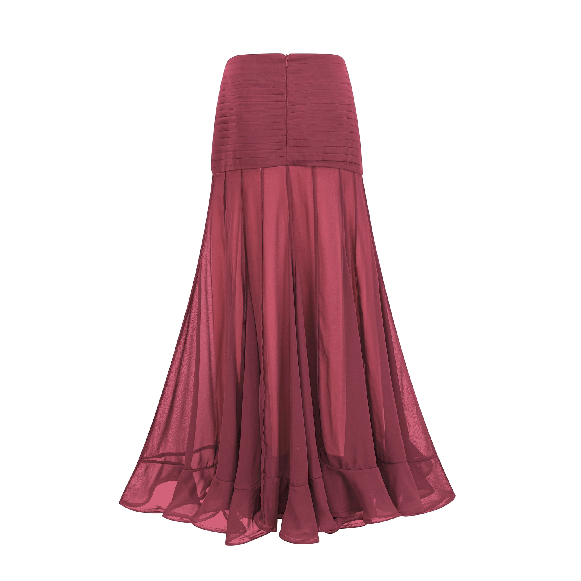 Jacqueline rayon ruffle pleated tulle maxi skirt