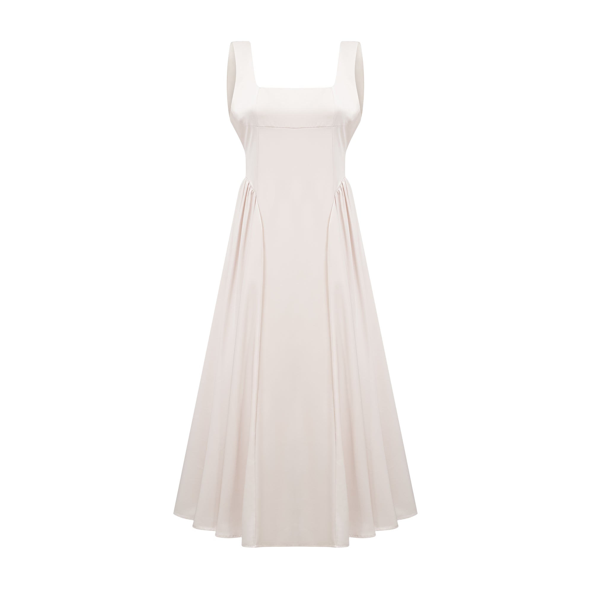 Océane square-neck pleated midi dress