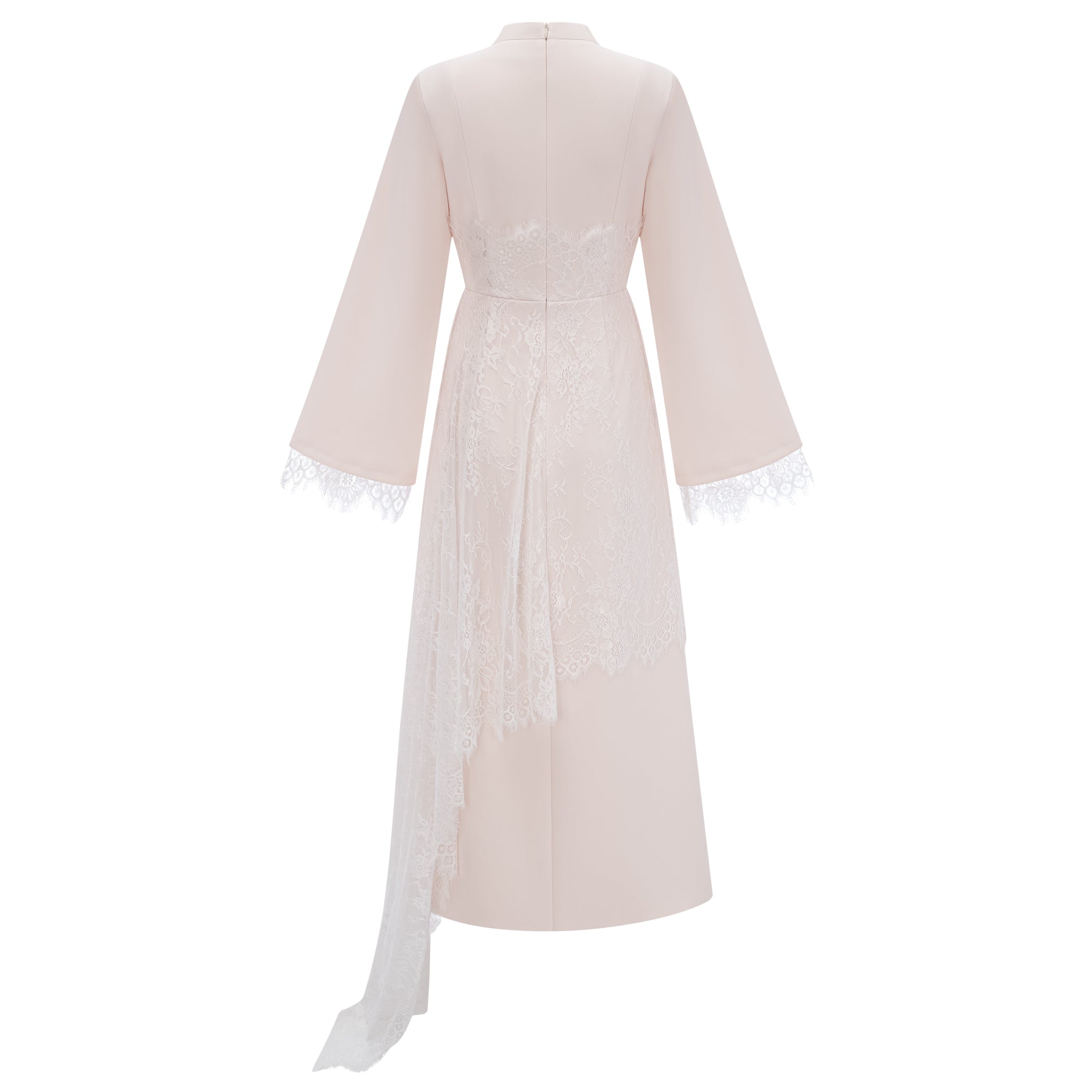 Robe longue en dentelle à fleurs Aurora White