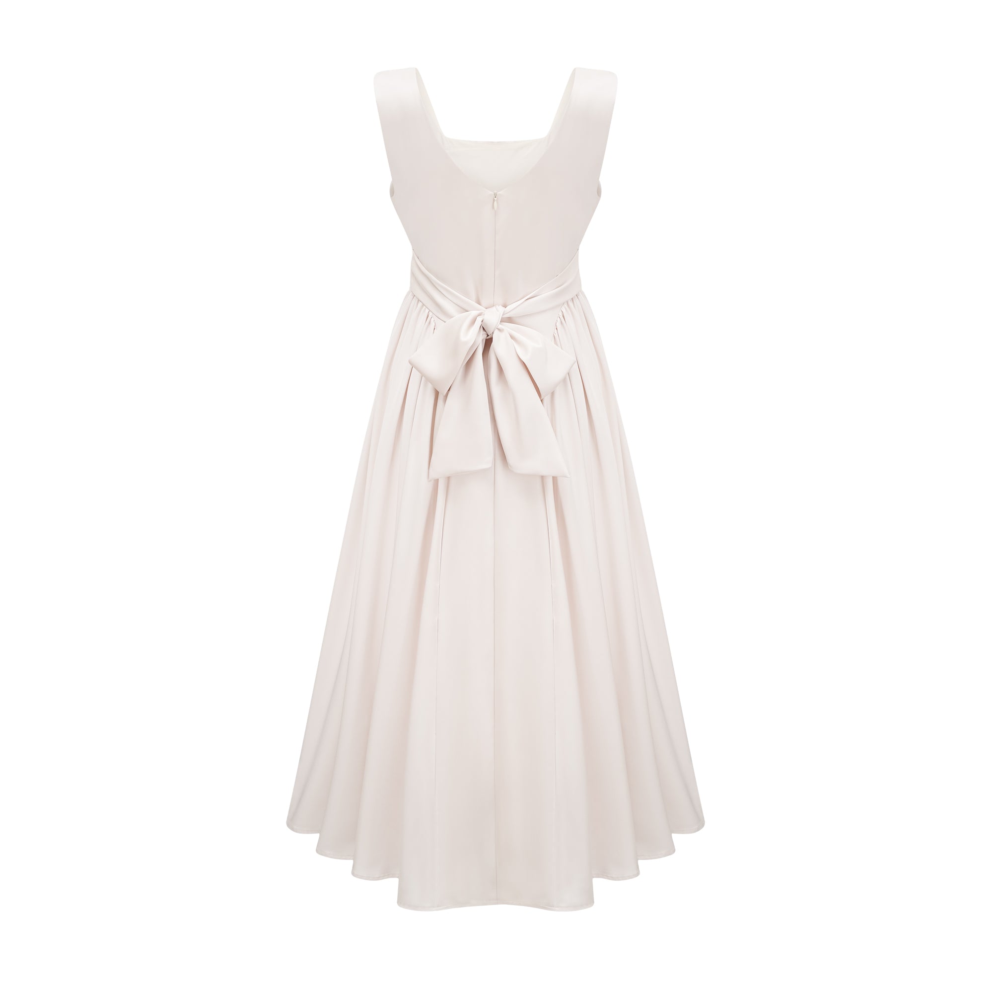 Océane square-neck pleated midi dress