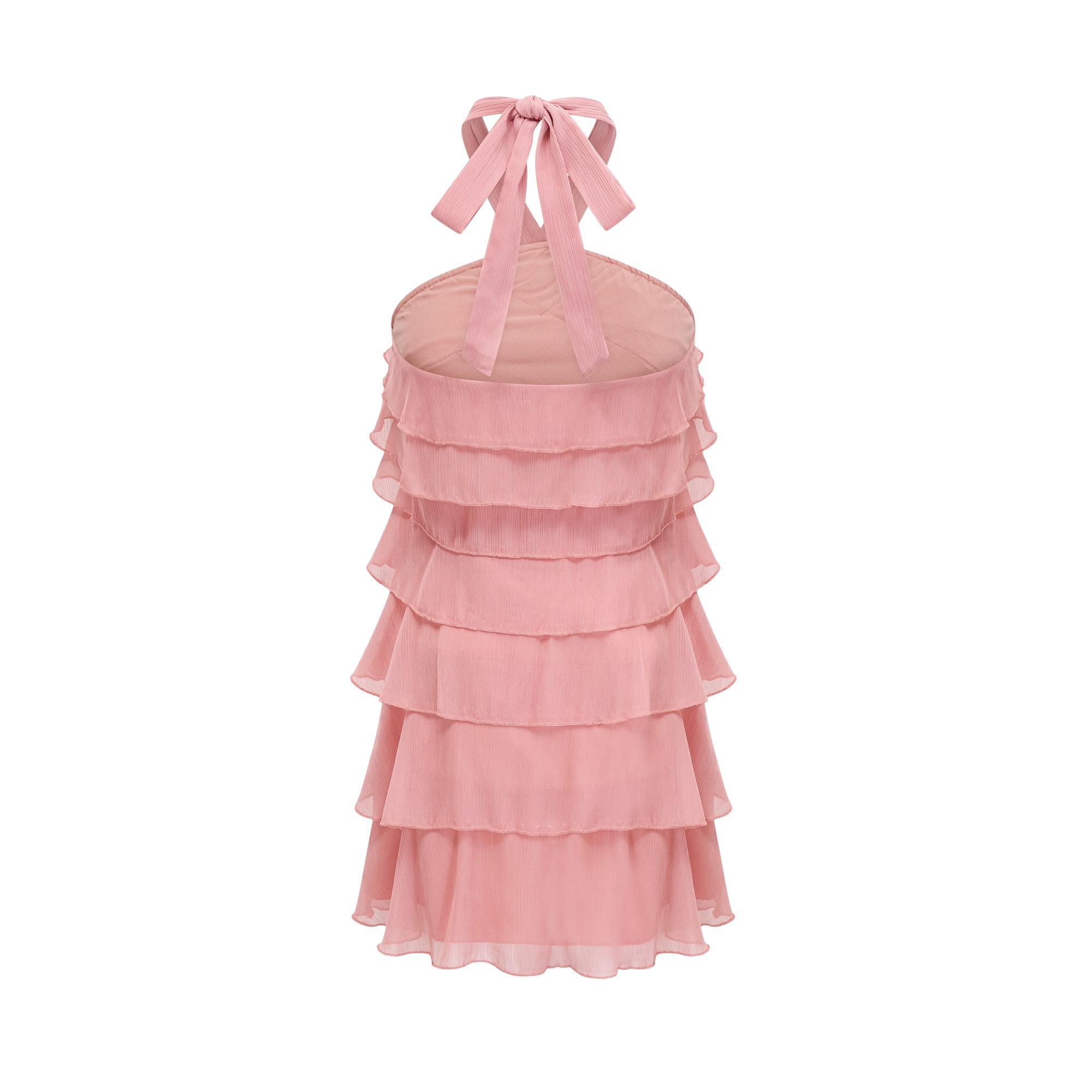 Briar pink tiered halterneck mini dress