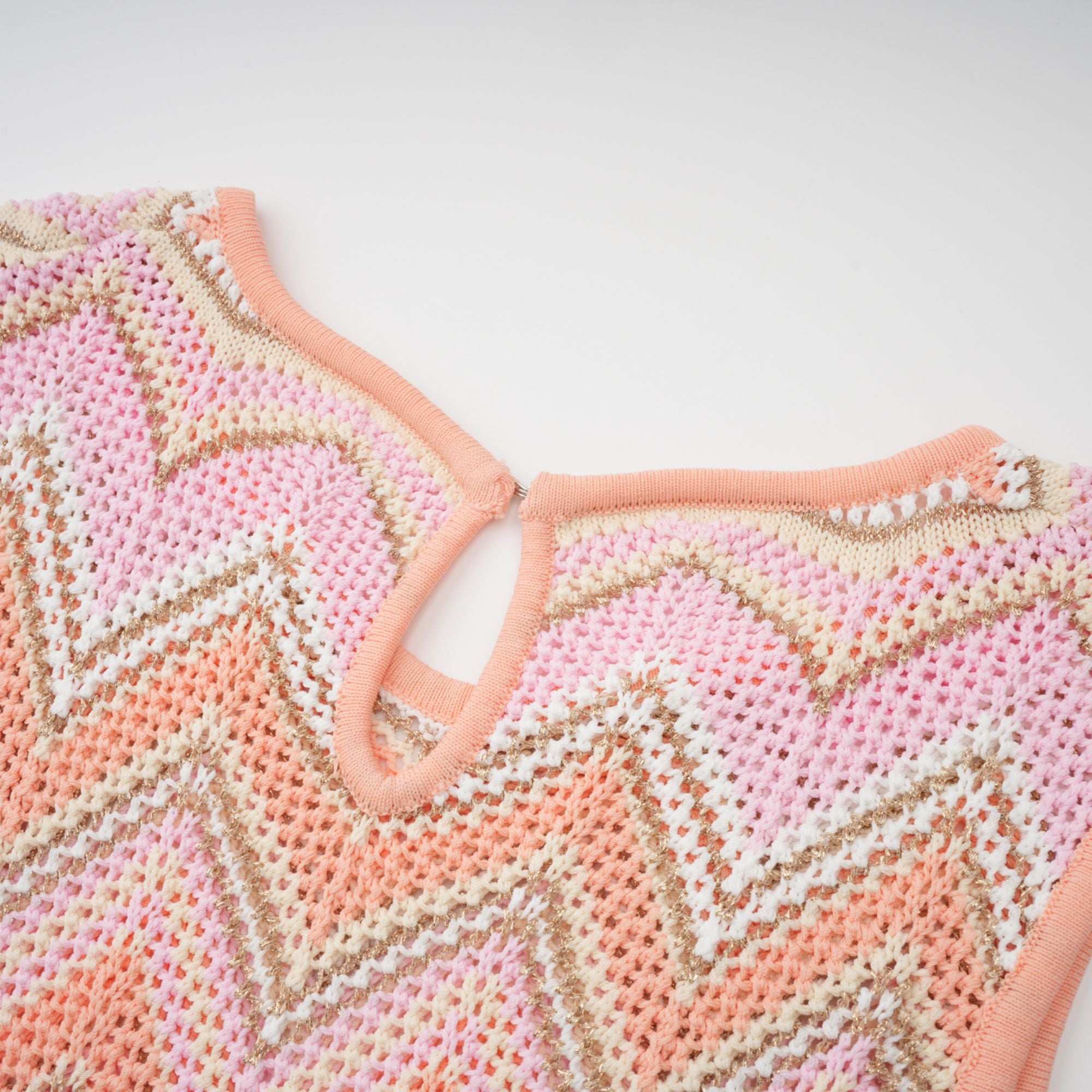 Irina Pink Zickzack Pointelle Strick Passendes Set