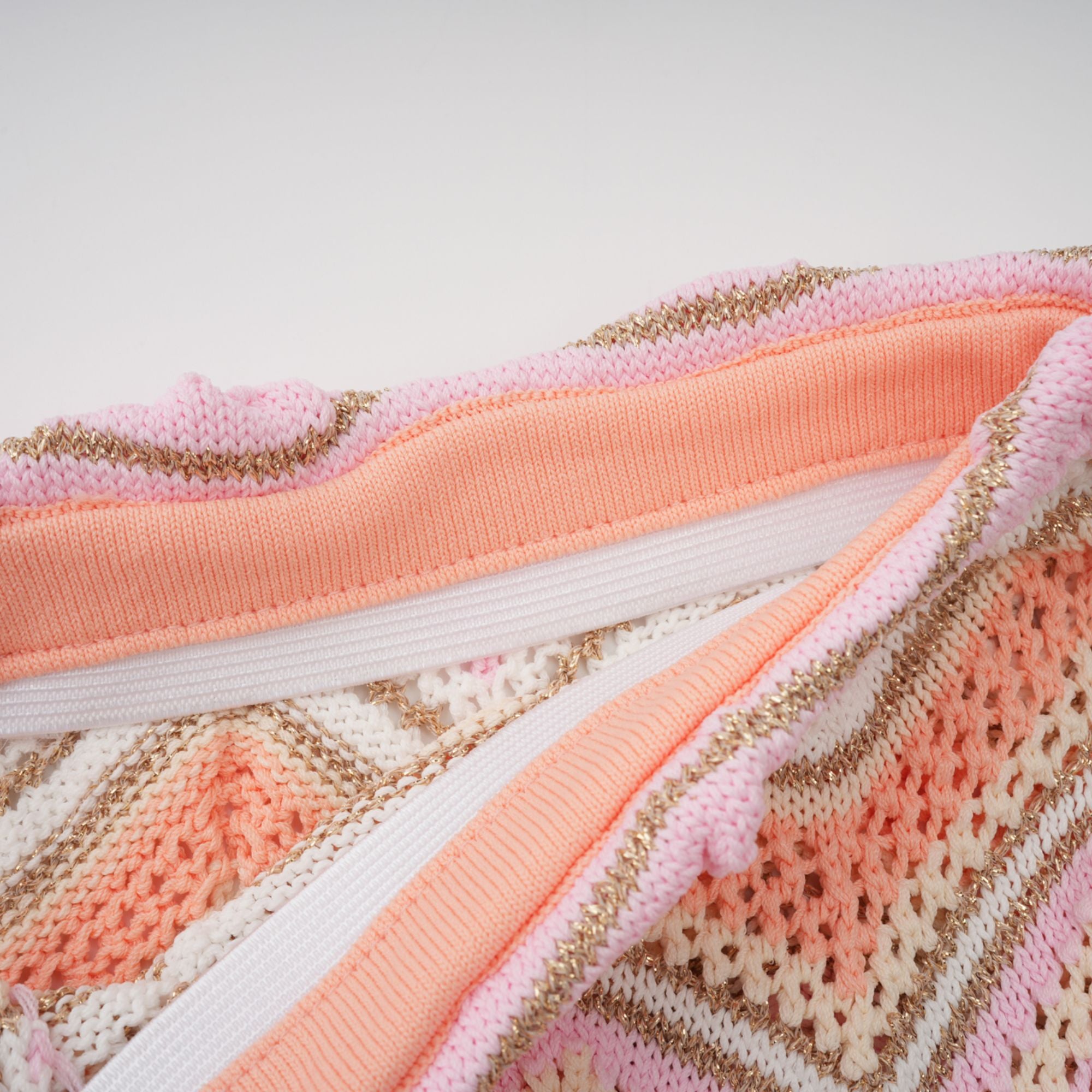 Irina Pink Zickzack Pointelle Strick Passendes Set