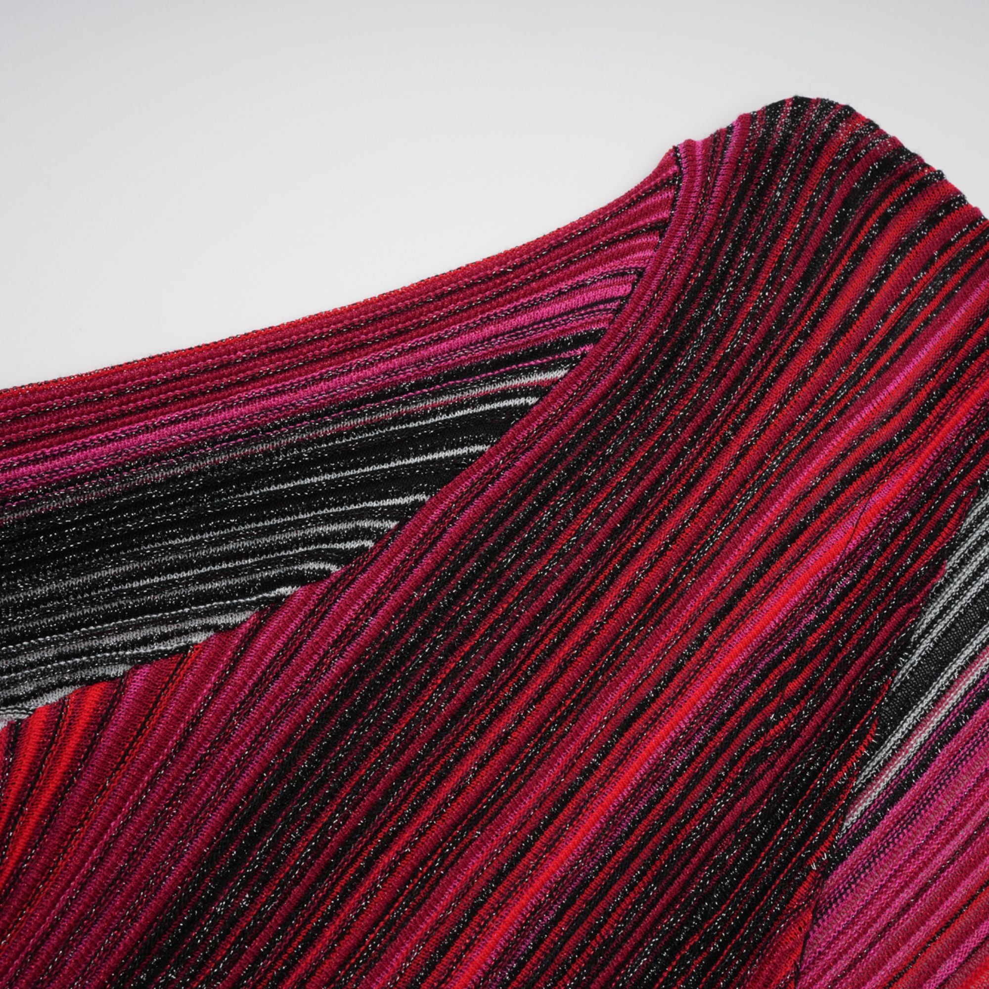 Langer Strickcardigan „Ulysse“ in Rot-Metallic (Endverkauf)