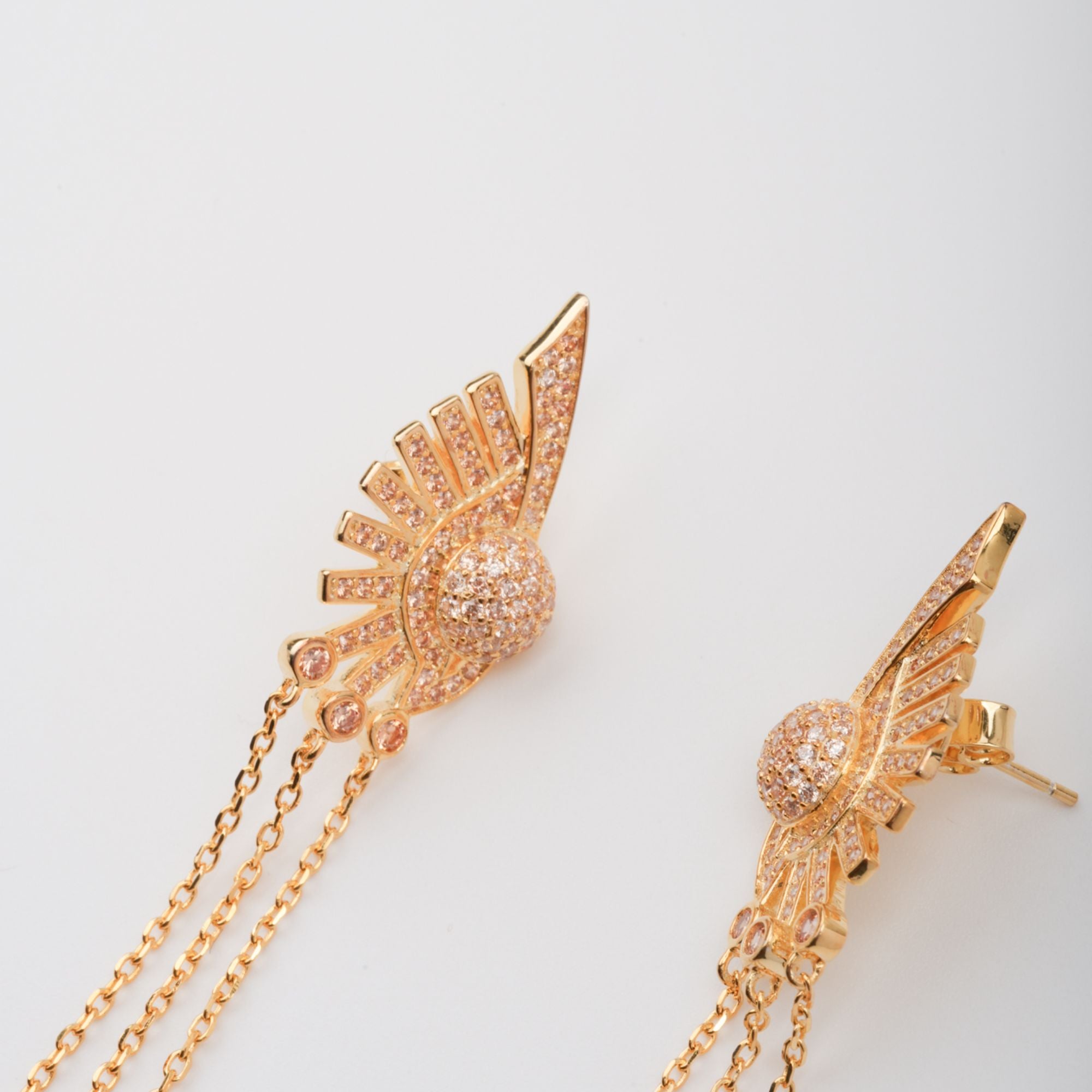 Balch – Silberne Ohrringe mit Sonnenmotiv, goldfarben