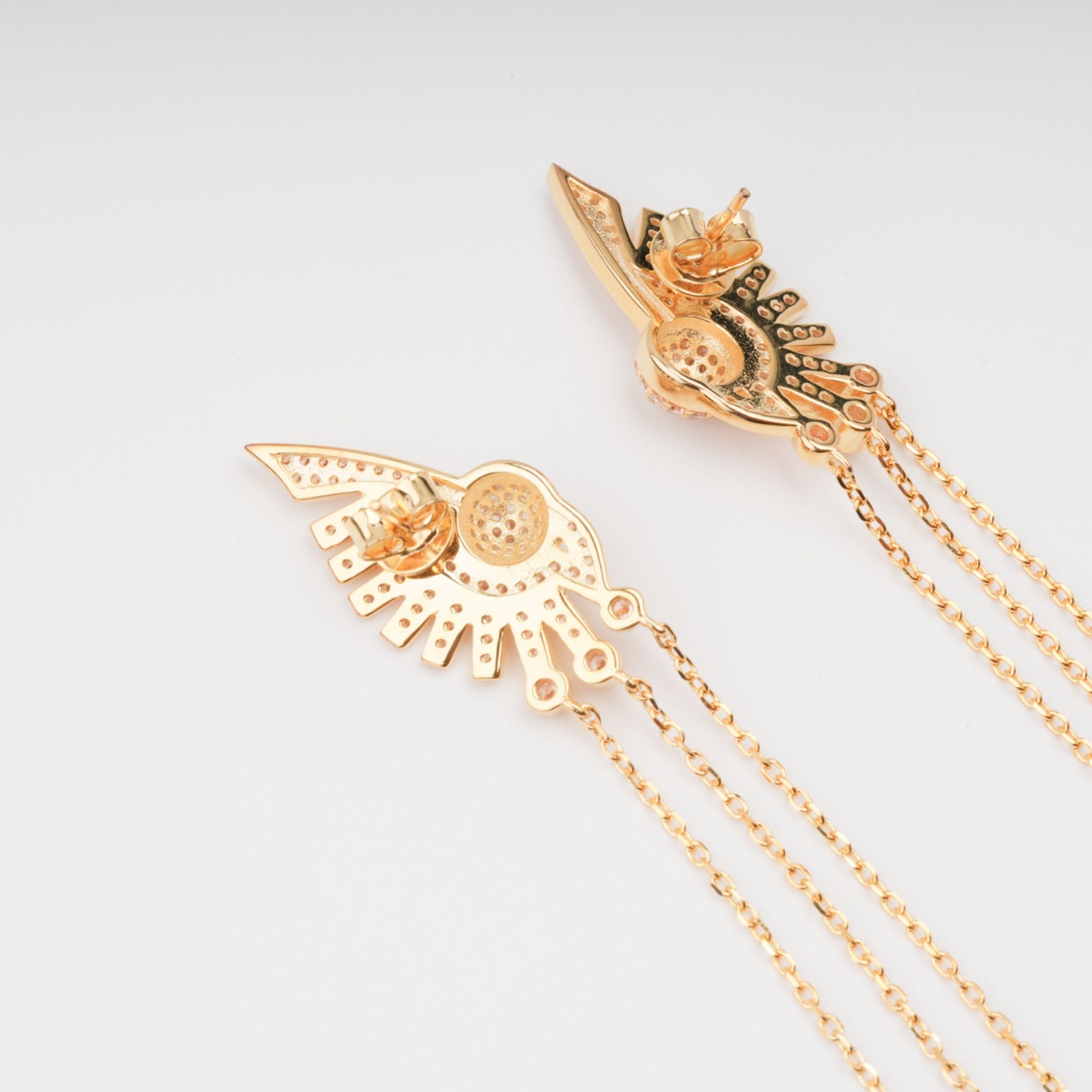 Balch – Silberne Ohrringe mit Sonnenmotiv, goldfarben