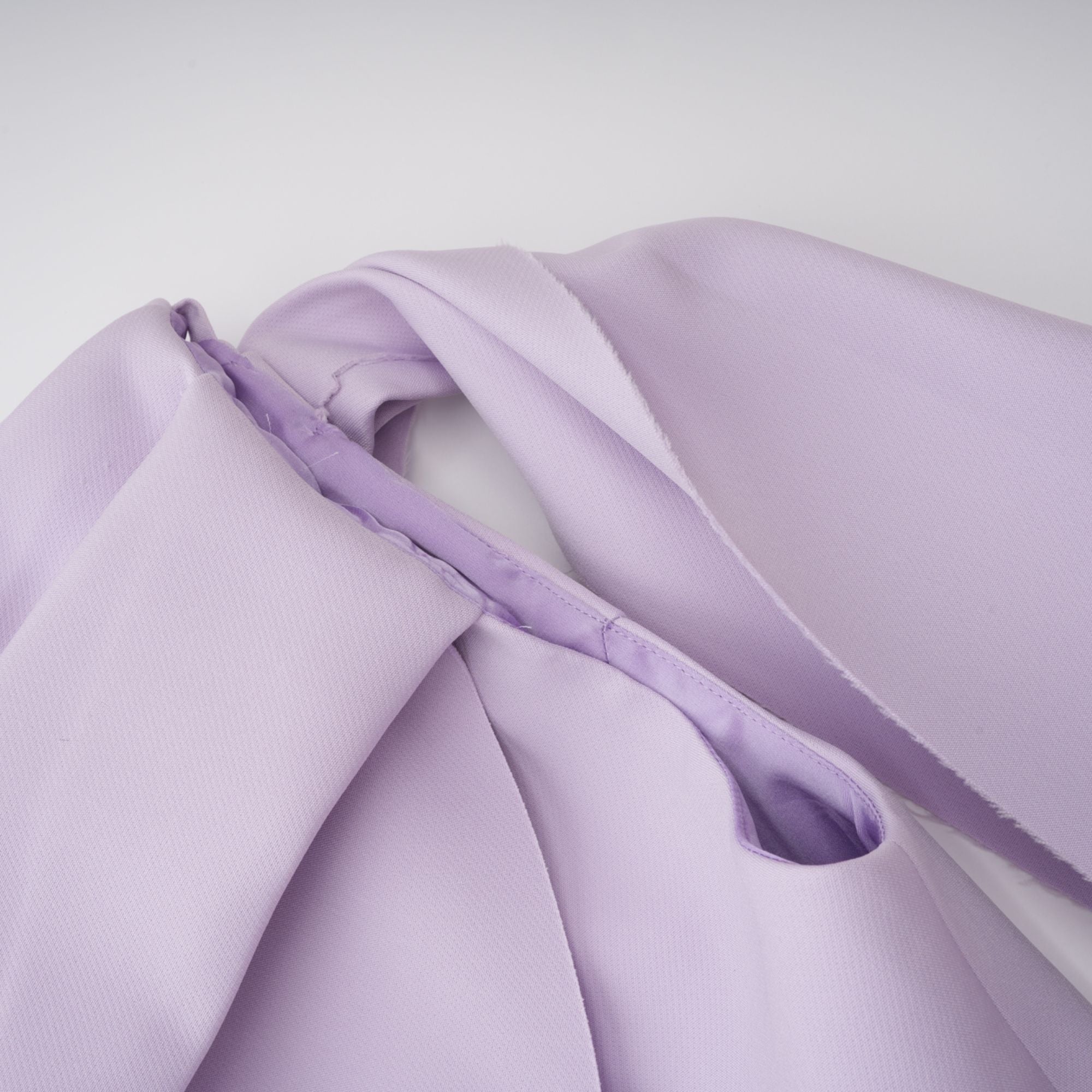 Annabelle Purple Cape-Design Ribbon Maxi Dress (Without Gloves)