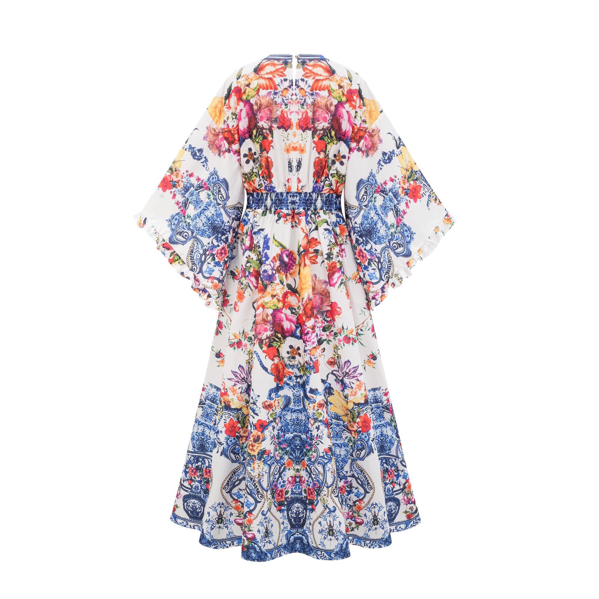 Merle banded-waist floral boho dress