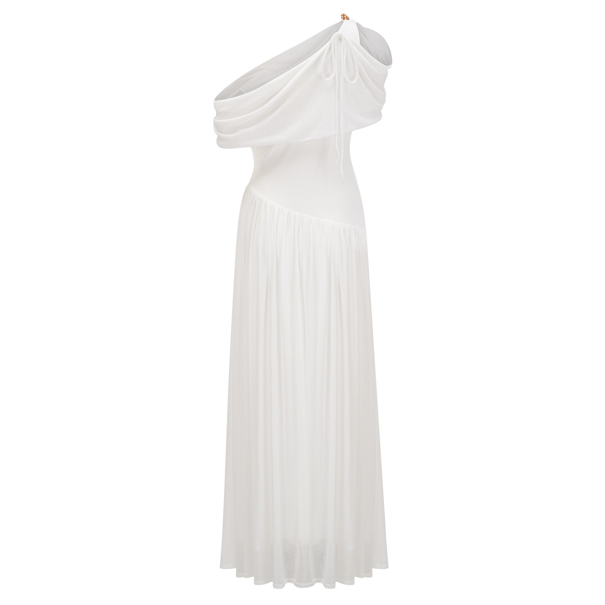 فستان طويل غير متماثل مجمّع من Sigrun White