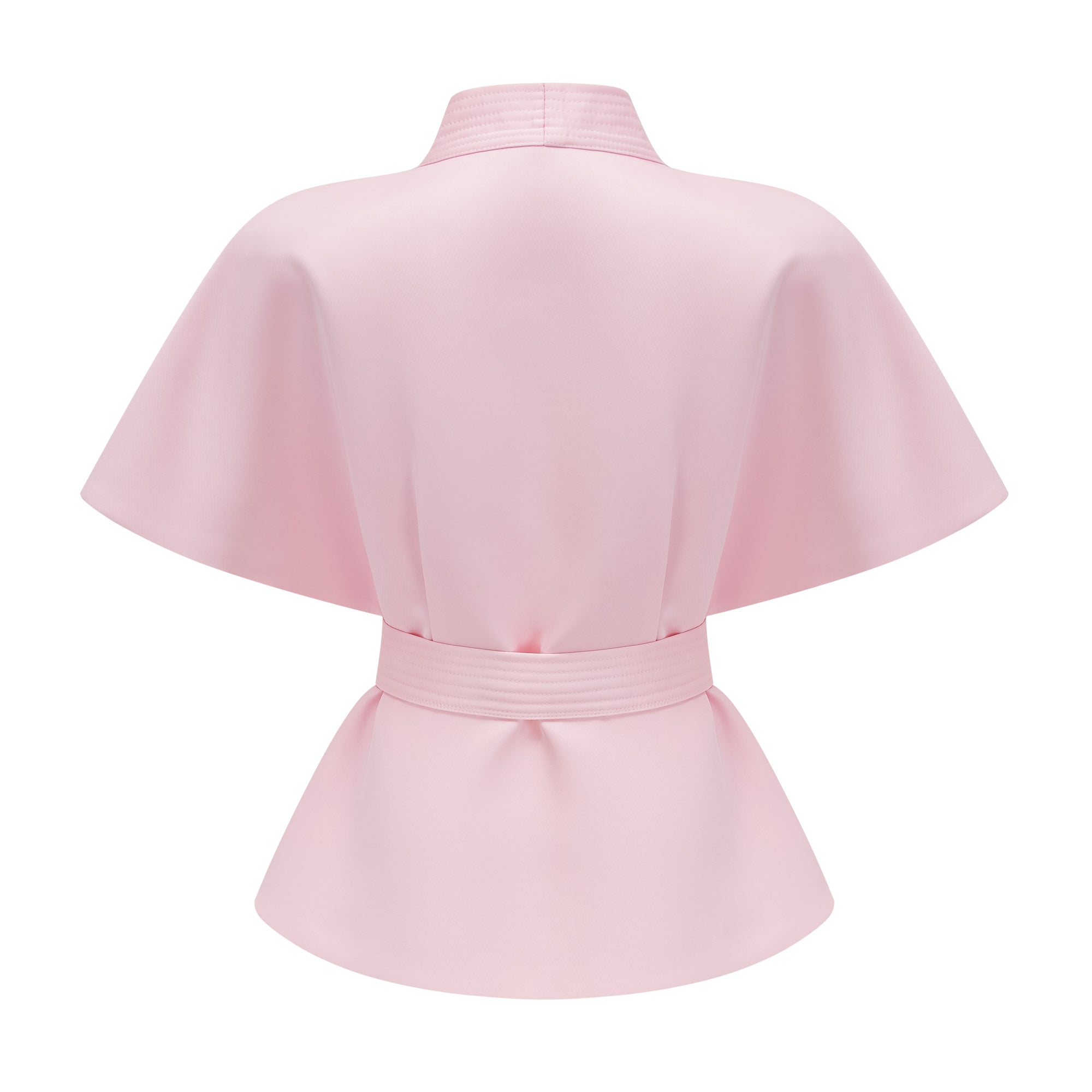 Johanna Pink Self-Tie Blouse & Skirt Set