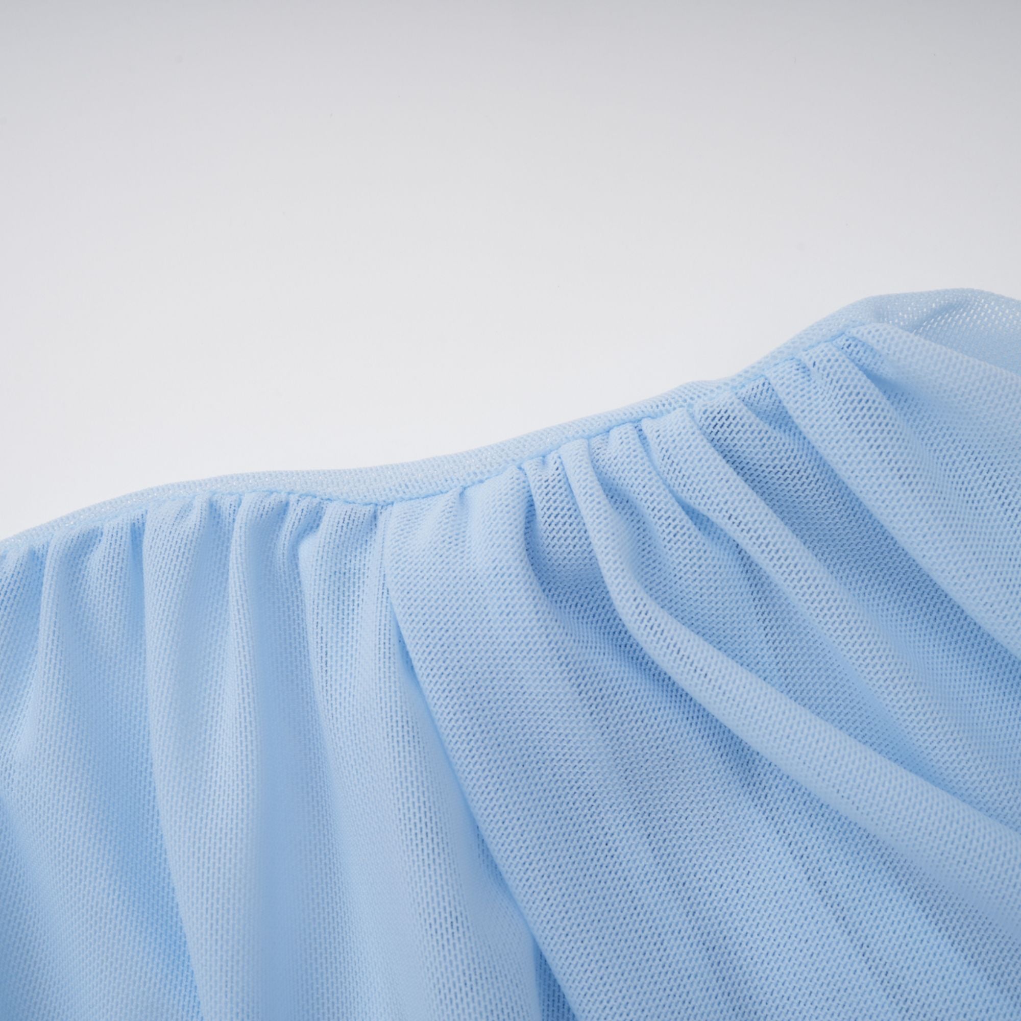 Sylphe Babyblaues asymmetrisches, plissiertes, ärmelloses Minikleid