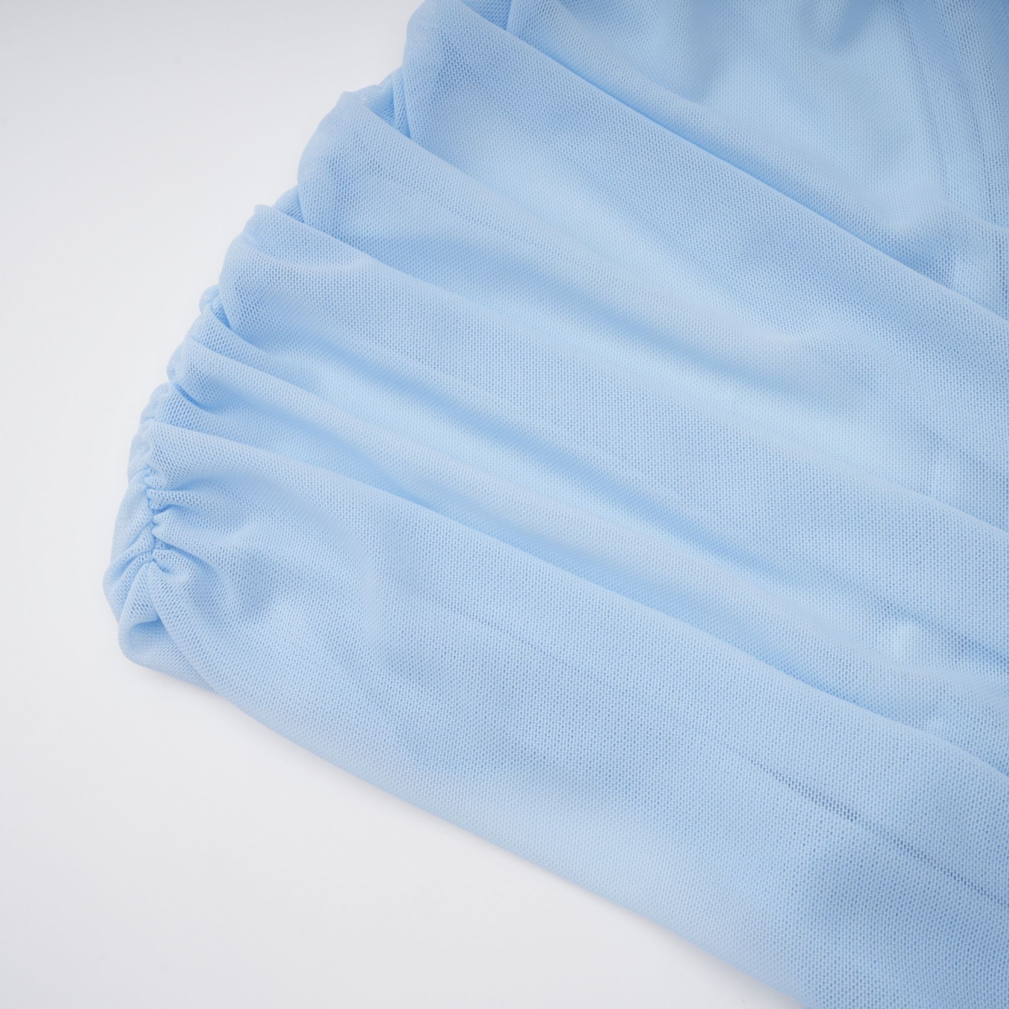 Sylphe Babyblaues asymmetrisches, plissiertes, ärmelloses Minikleid