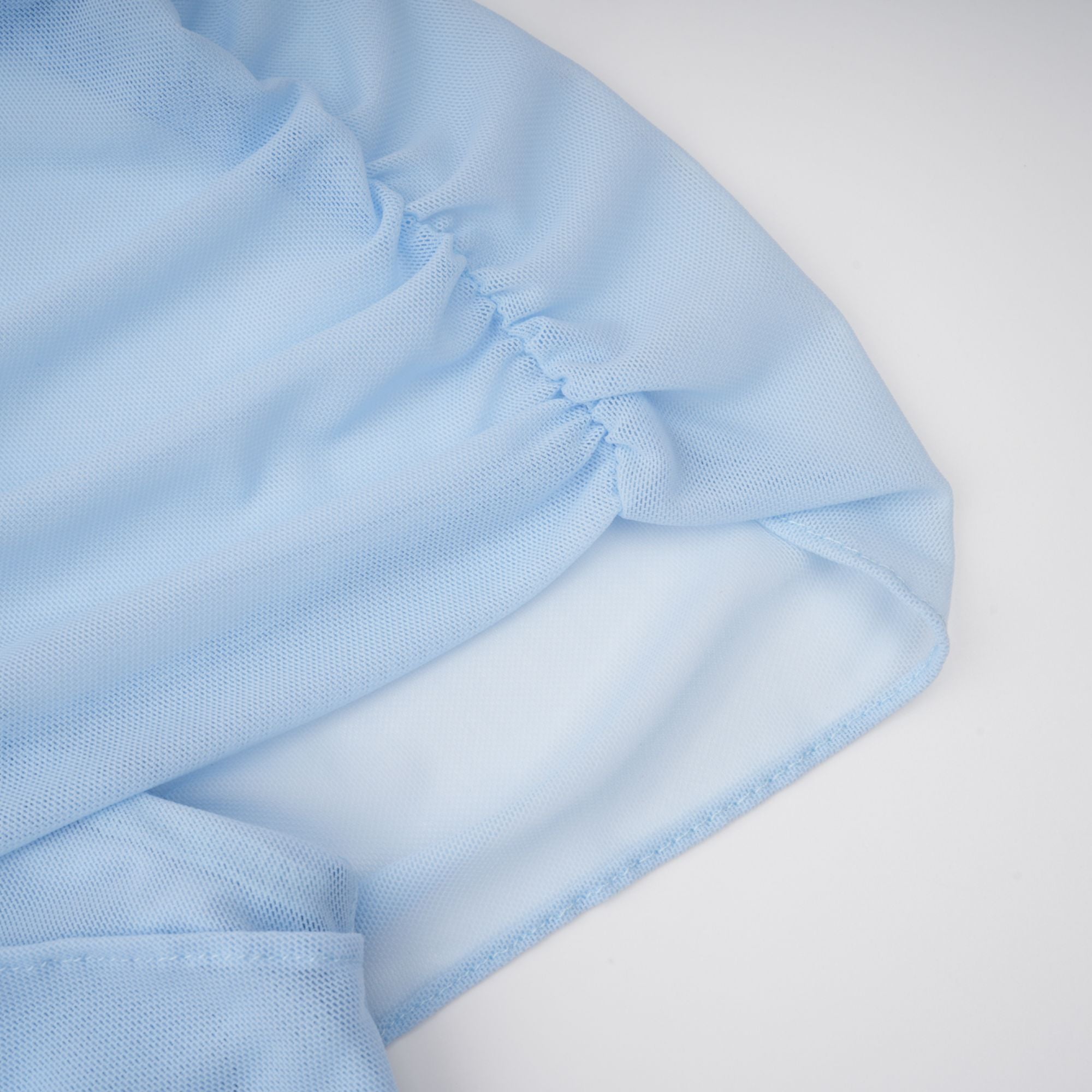 Sylphe Babyblaues asymmetrisches, plissiertes, ärmelloses Minikleid