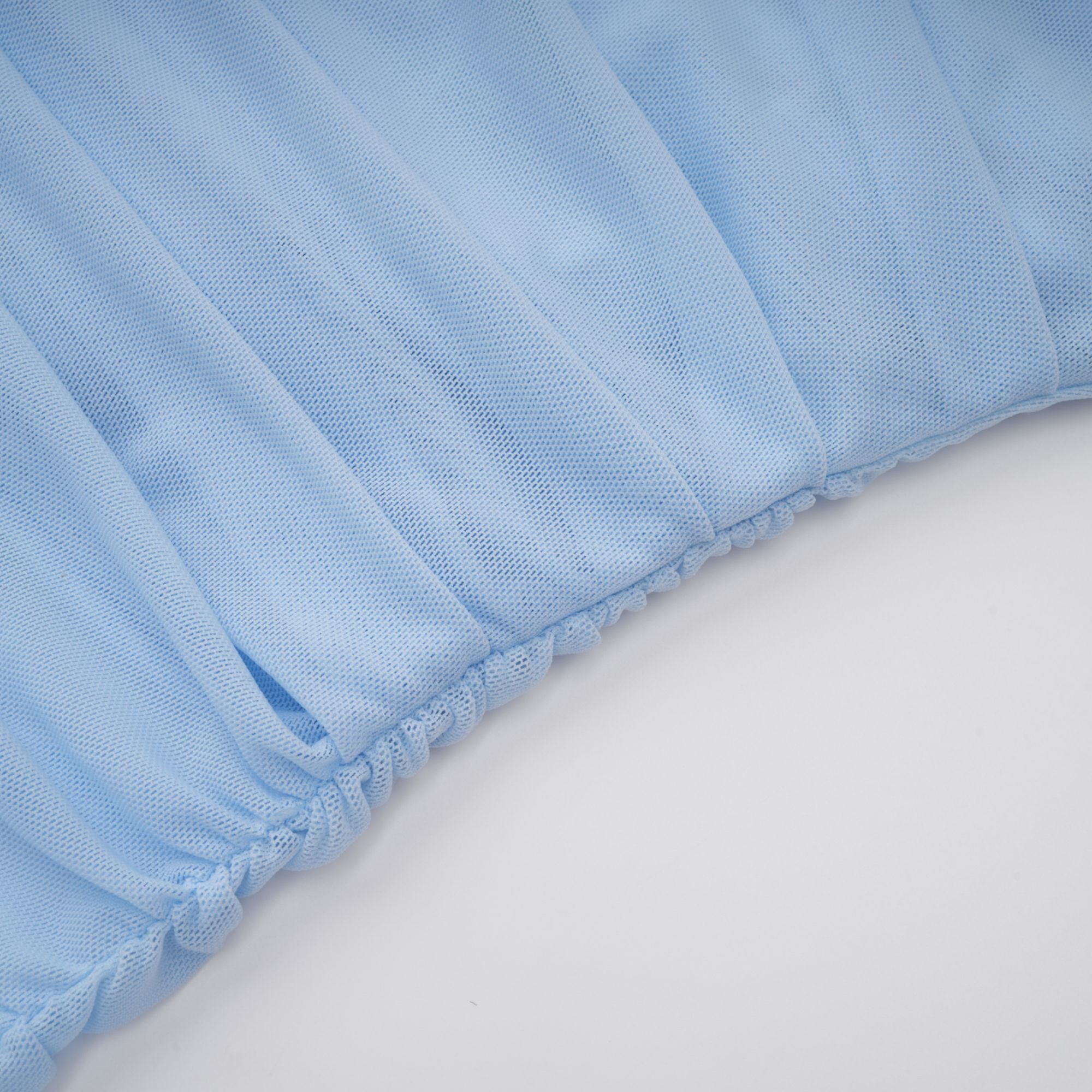 Sylphe Babyblaues asymmetrisches, plissiertes, ärmelloses Minikleid