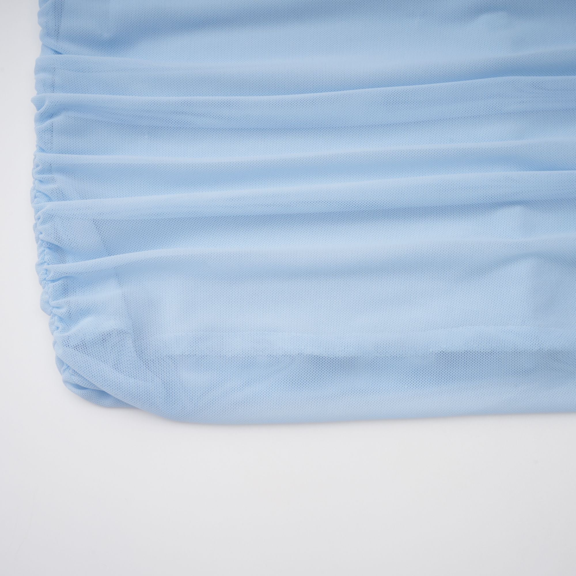 Sylphe Babyblaues asymmetrisches, plissiertes, ärmelloses Minikleid