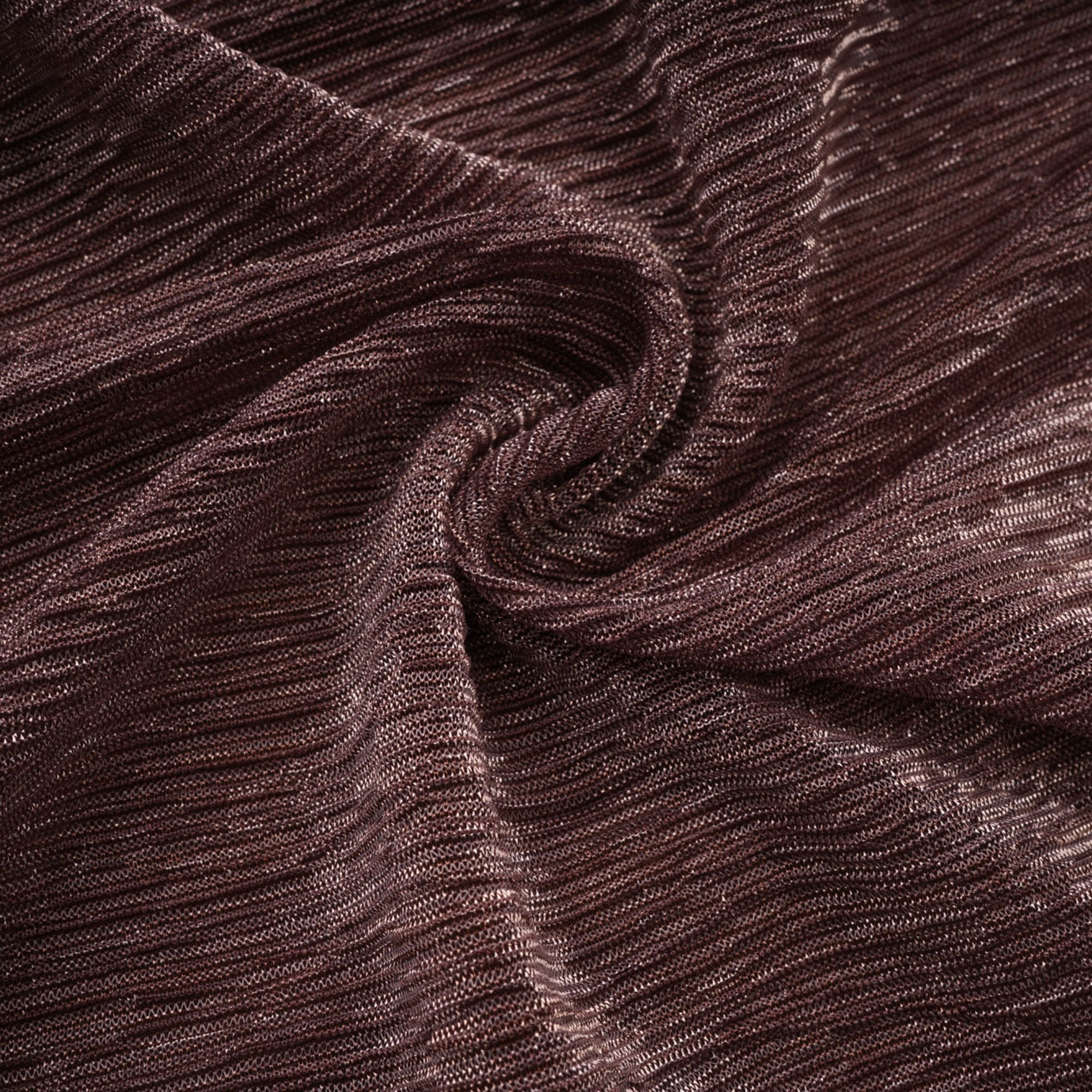 فستان دلفين ماكسي بتصميم شريطي باللون البني