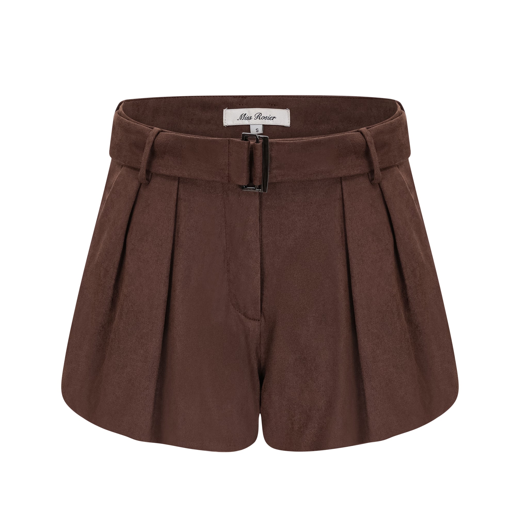 Chaney Brown Suede Bubble Hem Top & Shorts Set