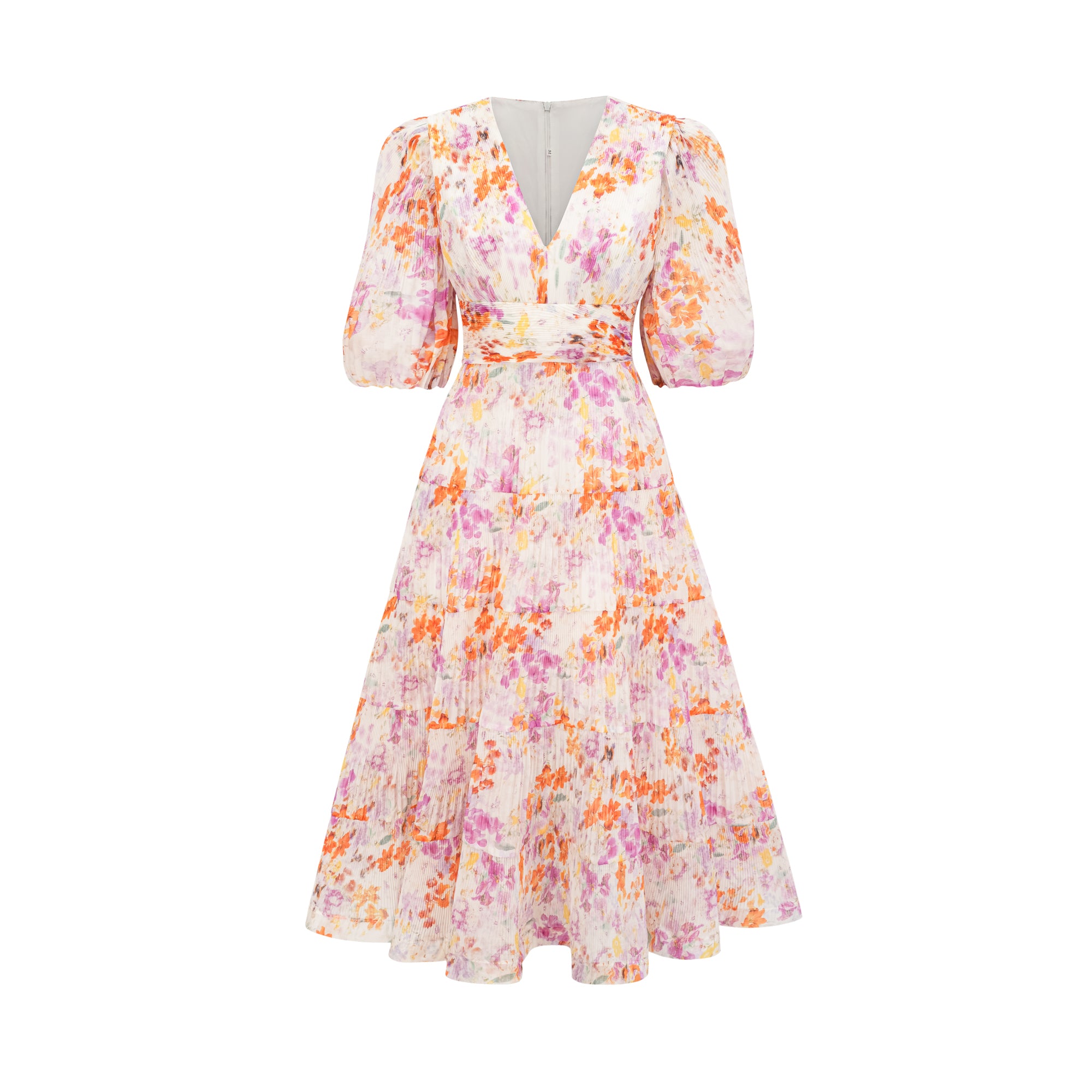 Céleste floral-print layered midi dress