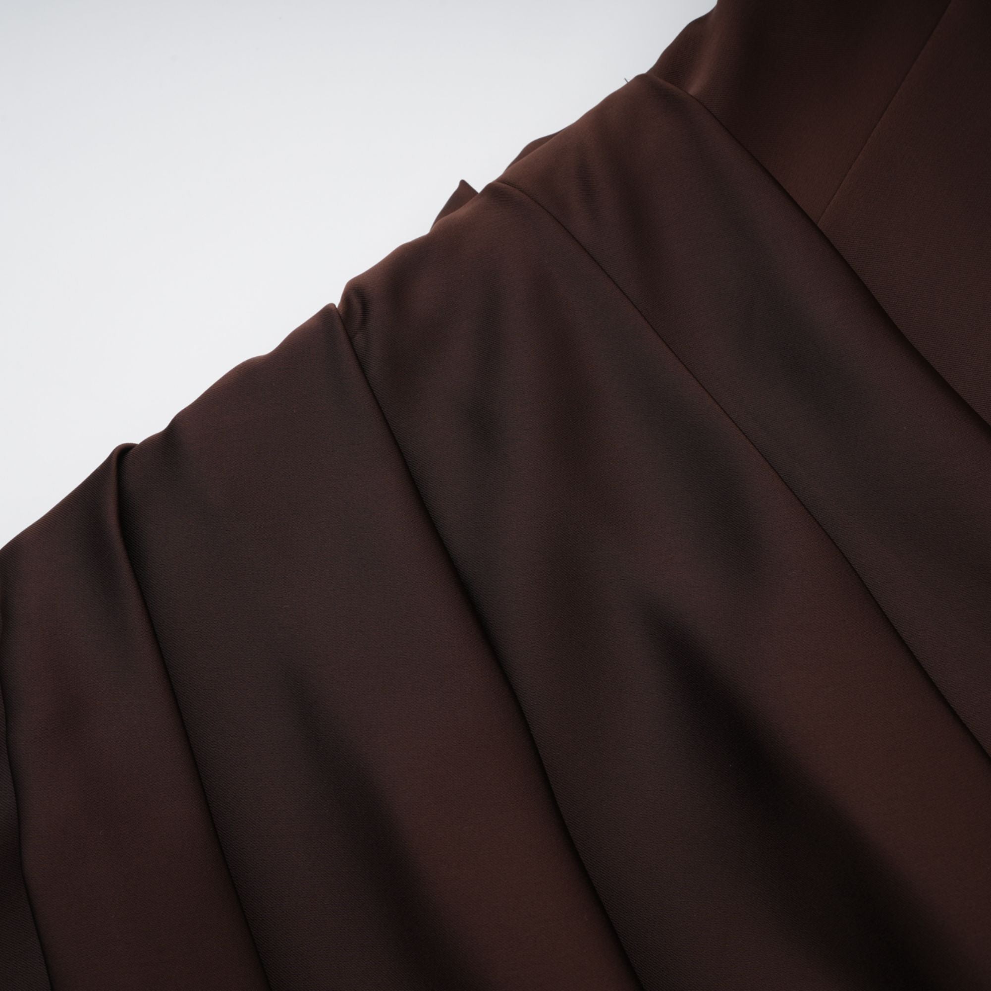 Marilou Brown Ruched Satin Maxi Dress