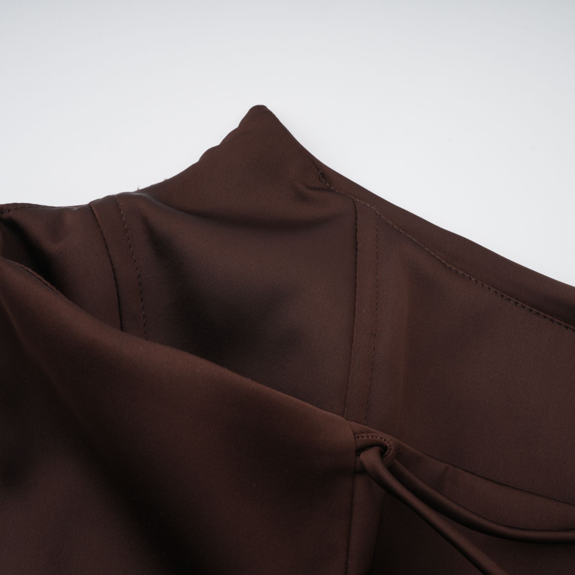 Marilou Brown Ruched Satin Maxi Dress