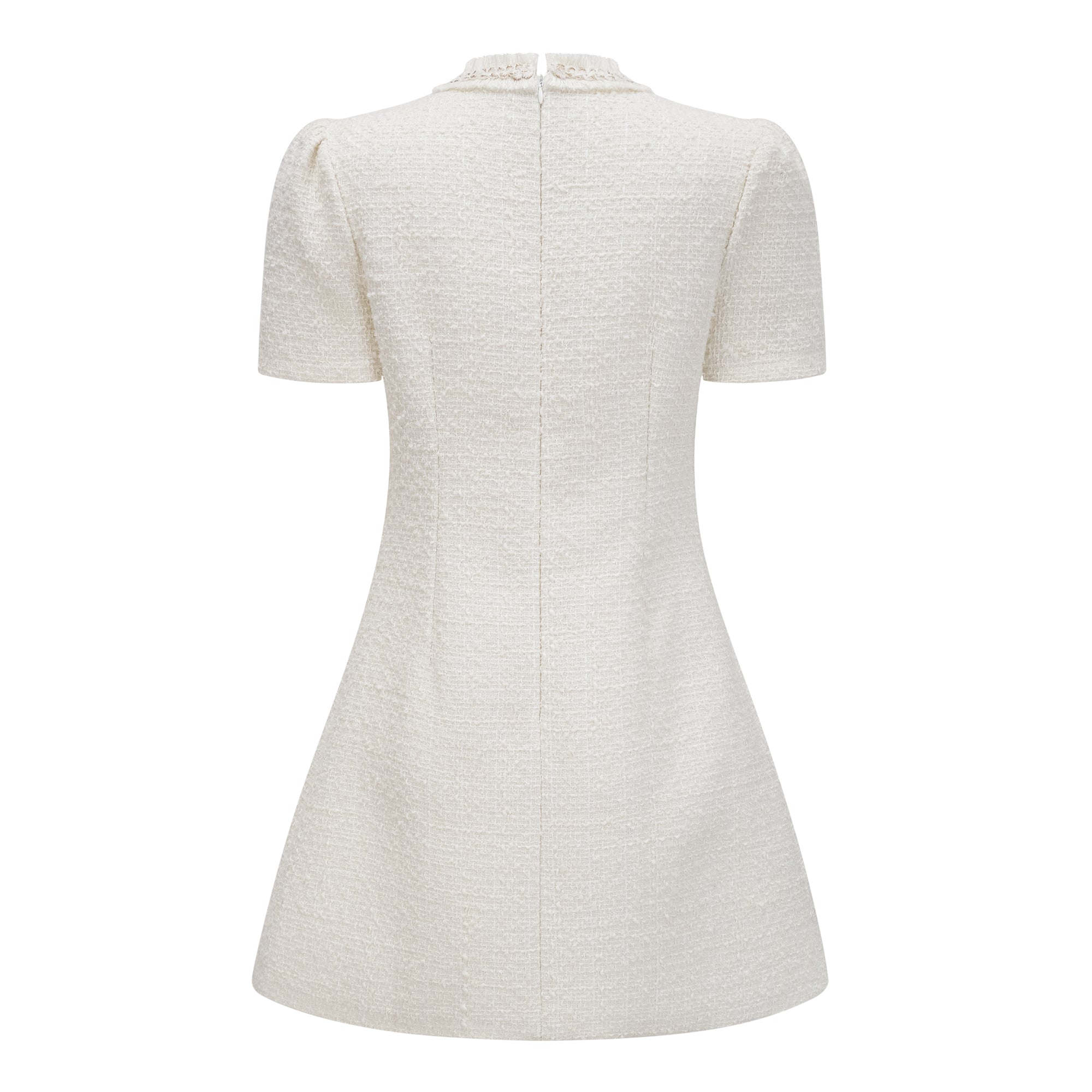 Gaëlle White Faux Pearl Tweed Mini Dress