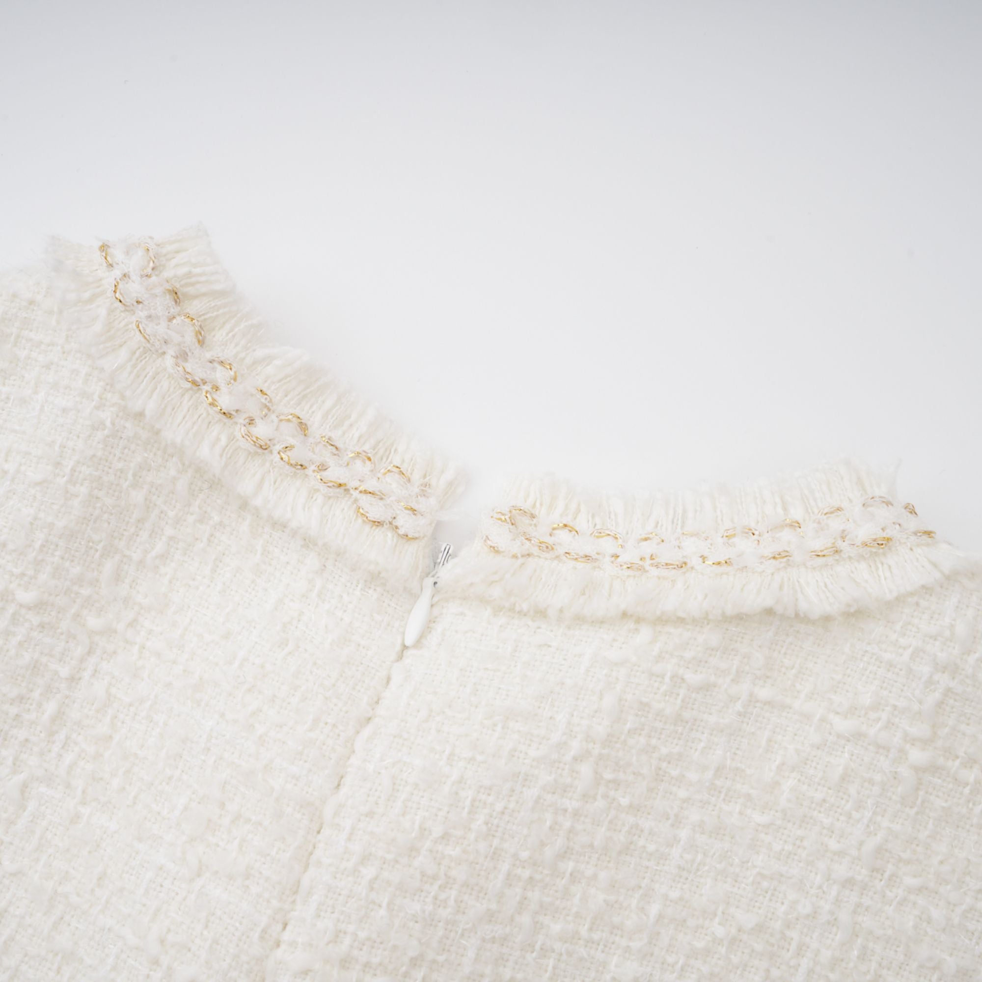 Gaëlle White Faux Pearl Tweed Mini Dress