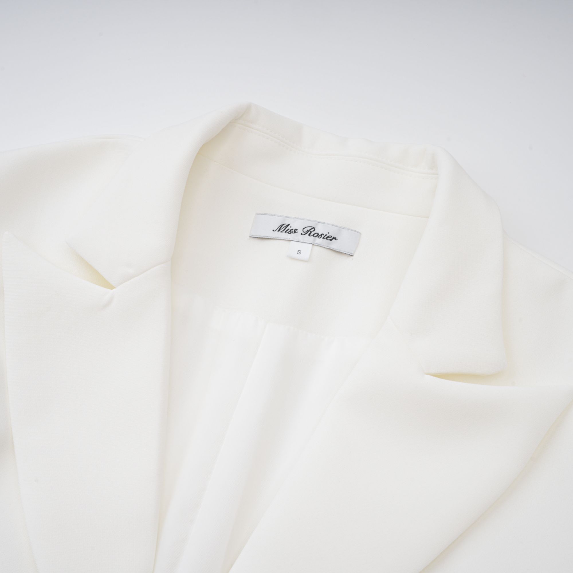 Rosette White Ruched Blazer Mini Dress