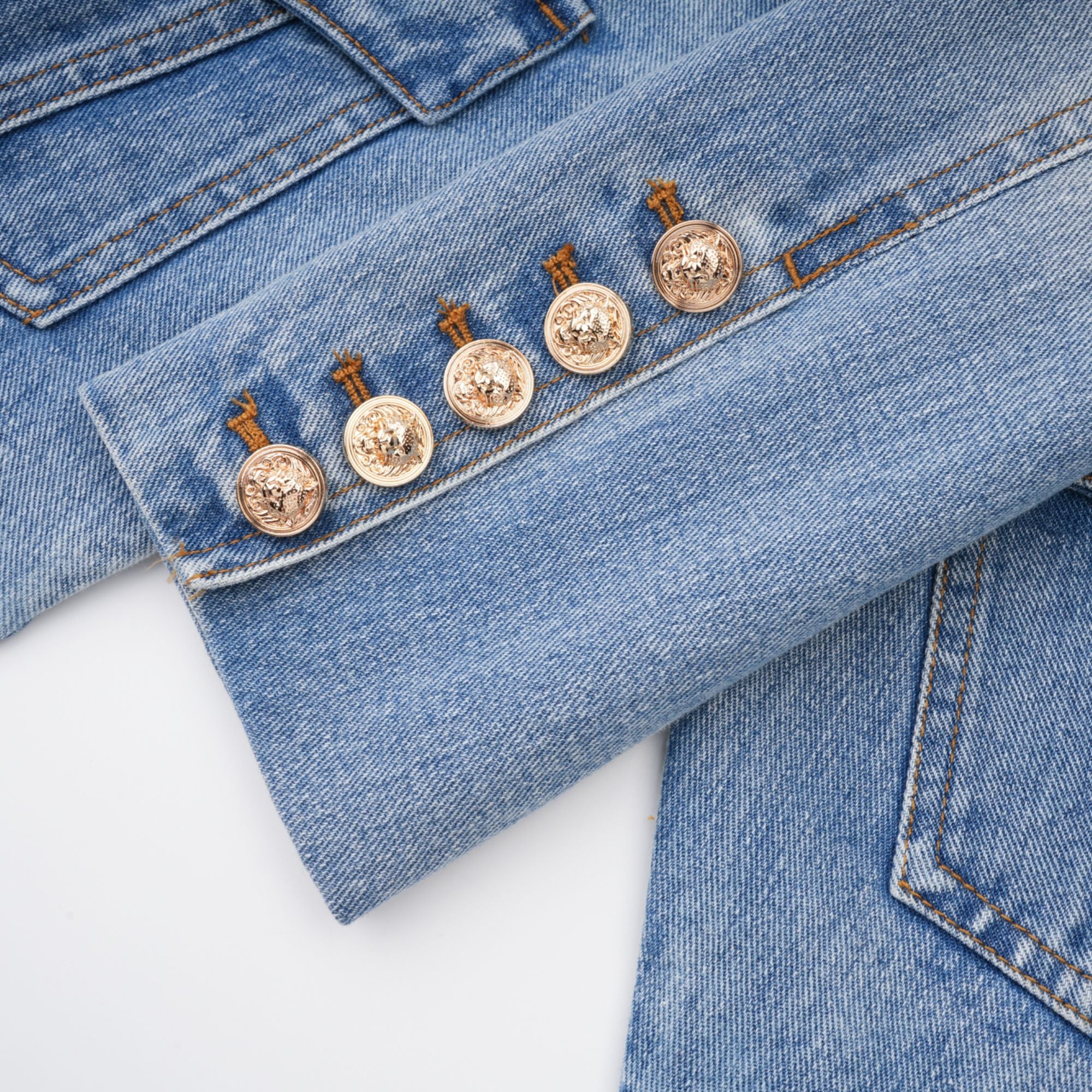 Edda Light Blue Belted Denim Jacket