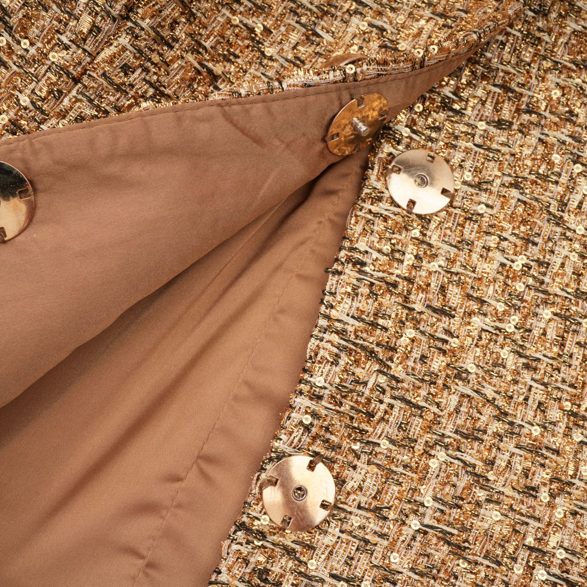 Clothilde Gold Sequined Tweed Jacket