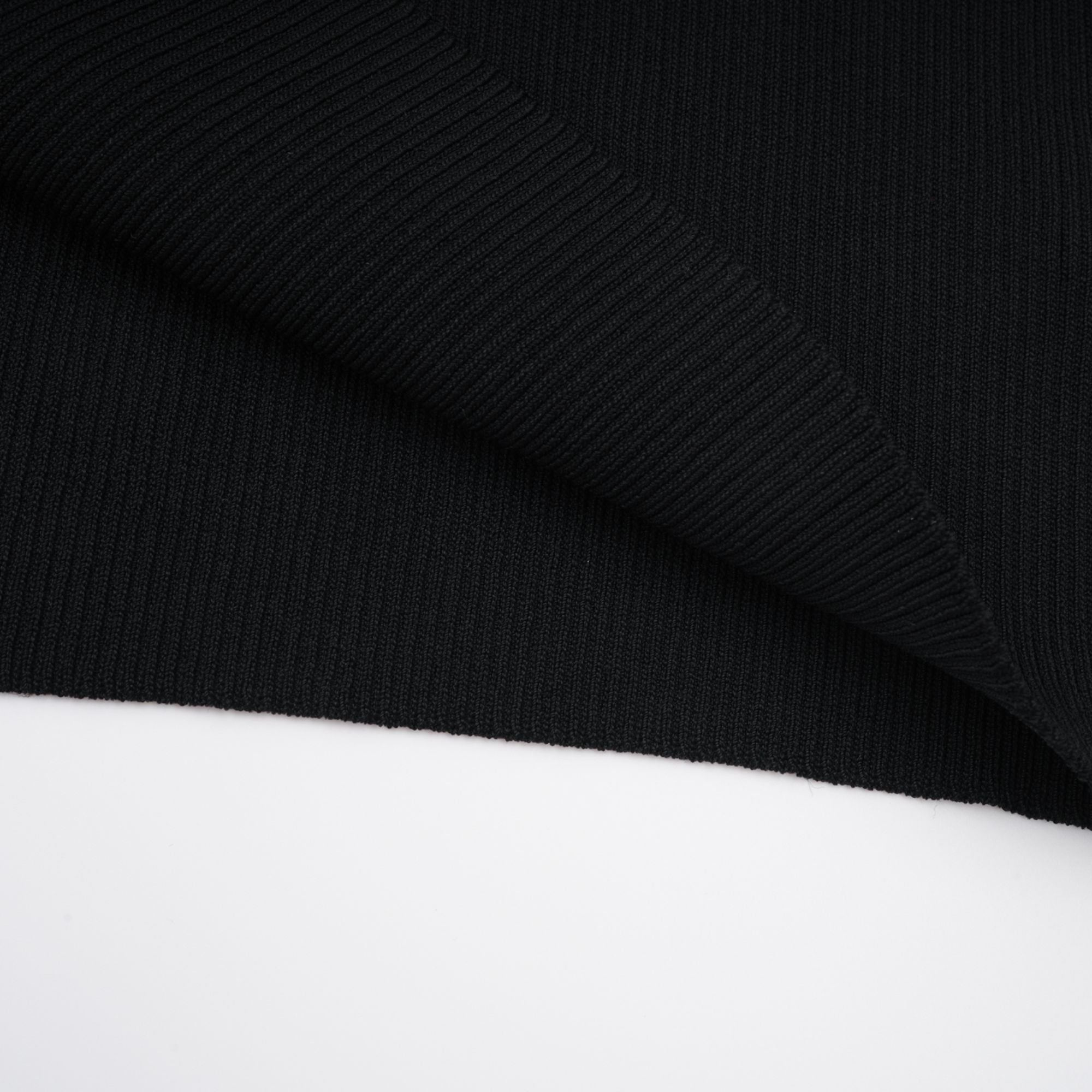 Ysandre Black Ribbed Knit Keyhole Tank Top