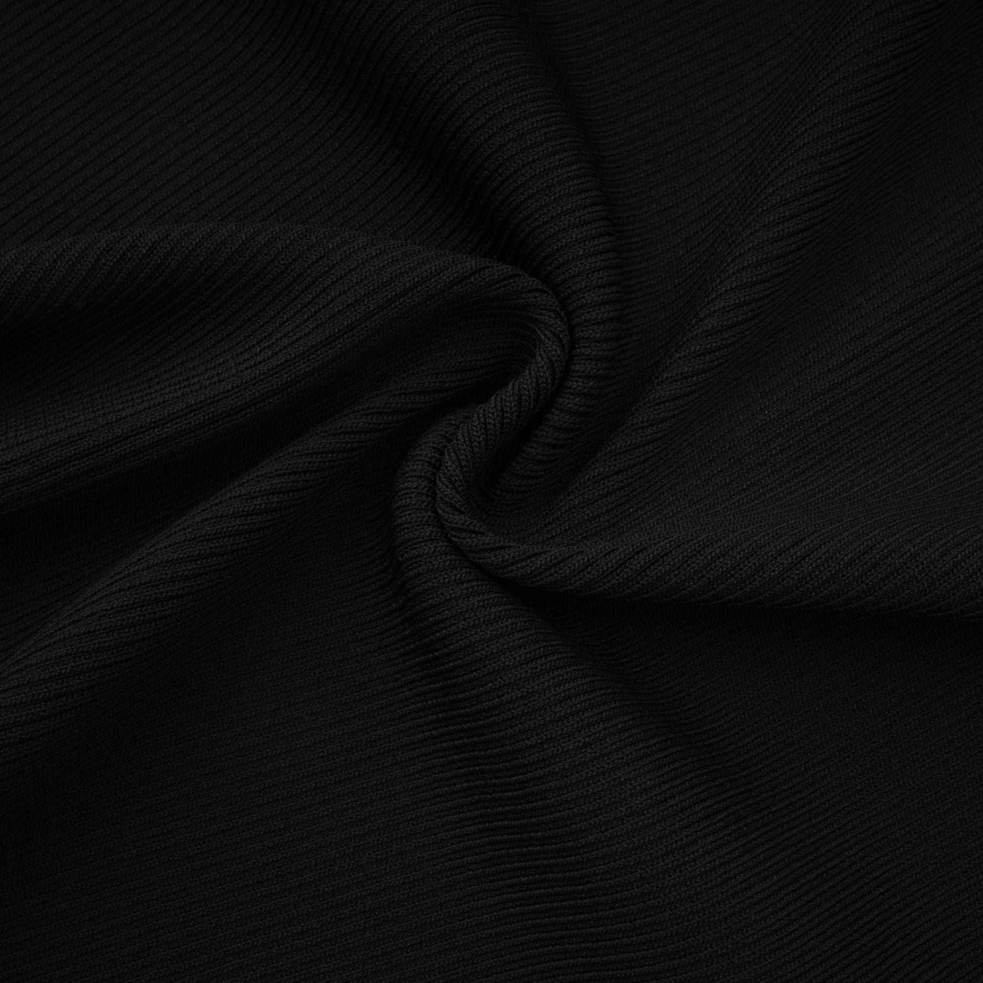 Ysandre Black Ribbed Knit Keyhole Tank Top