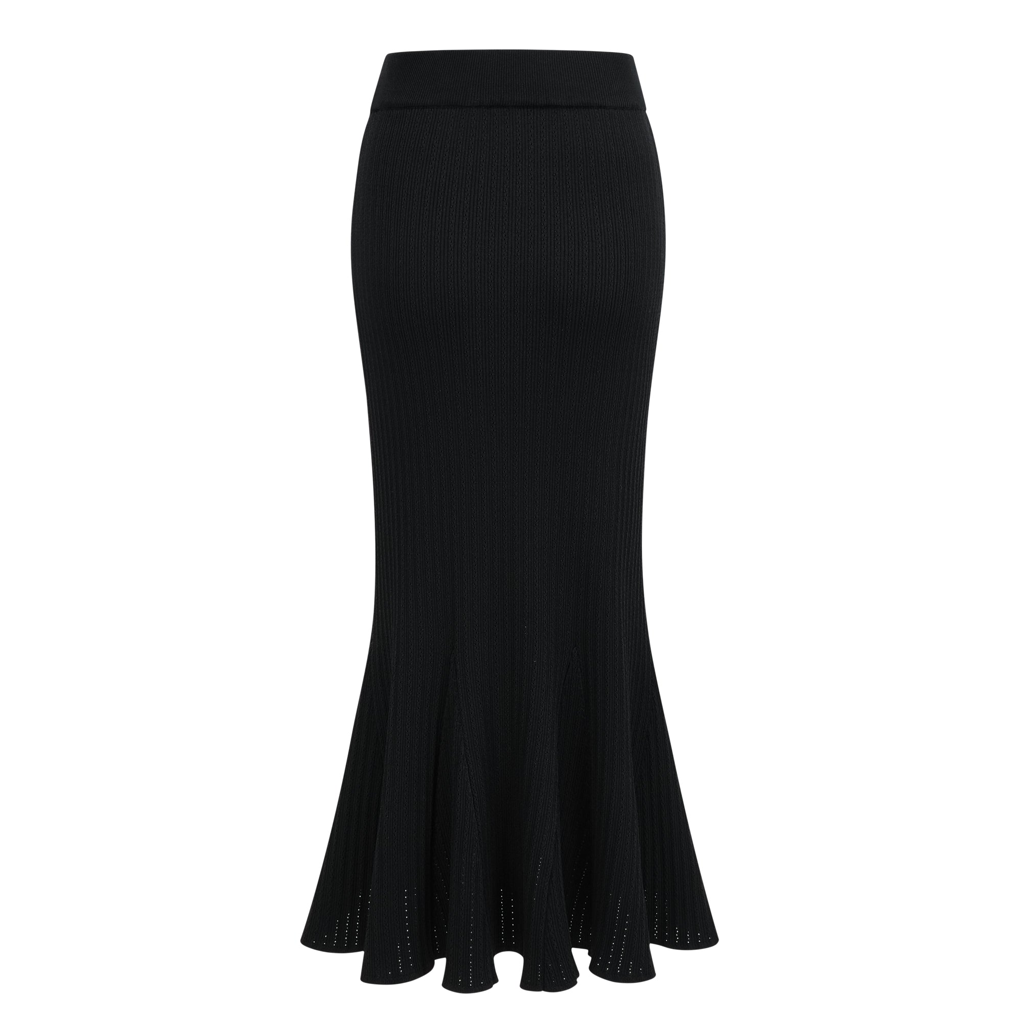 طقم توب وتنورة محبوكة سوداء مزينة من إلينور