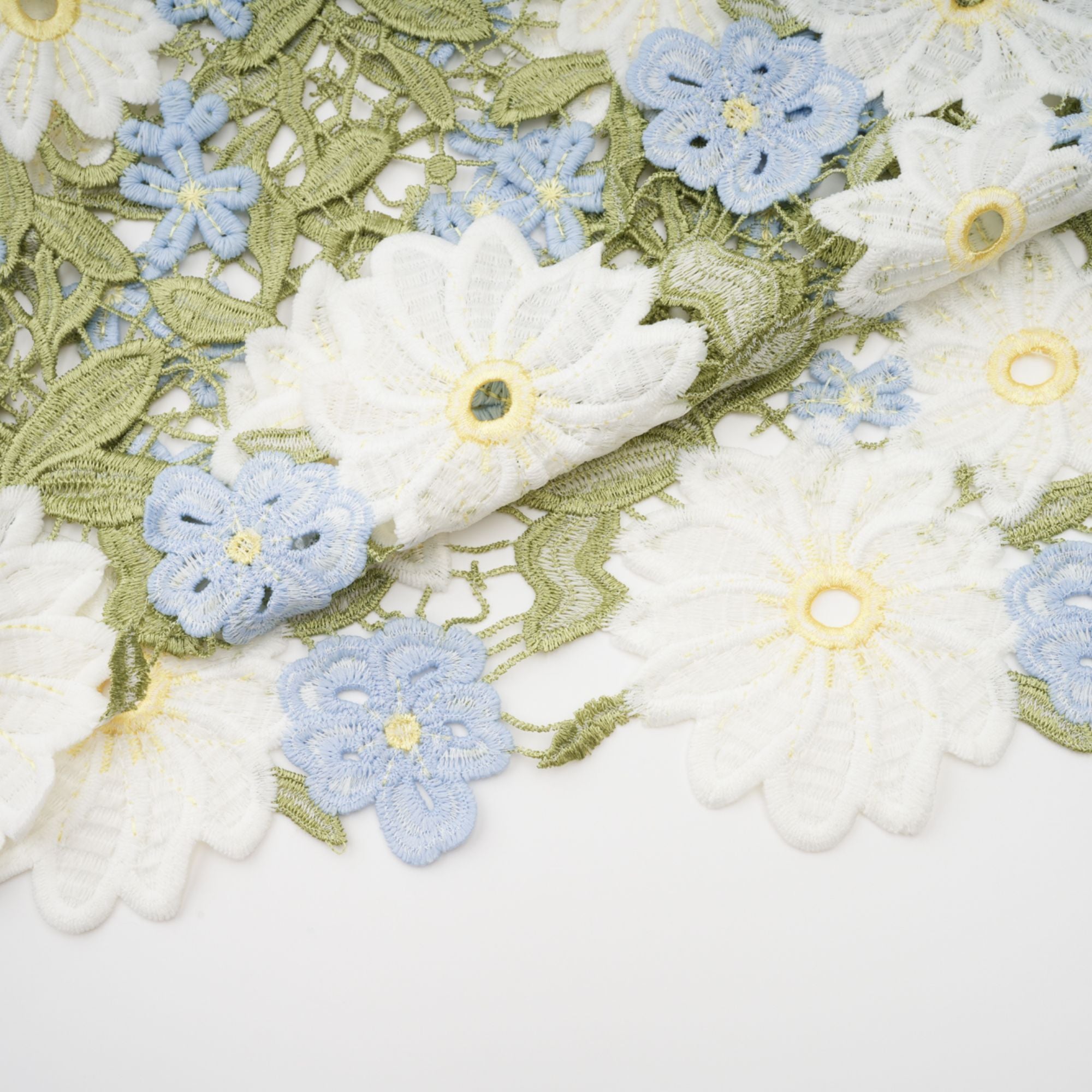 Carla floral embroidered hollow-carved midi dress (Final Sale)