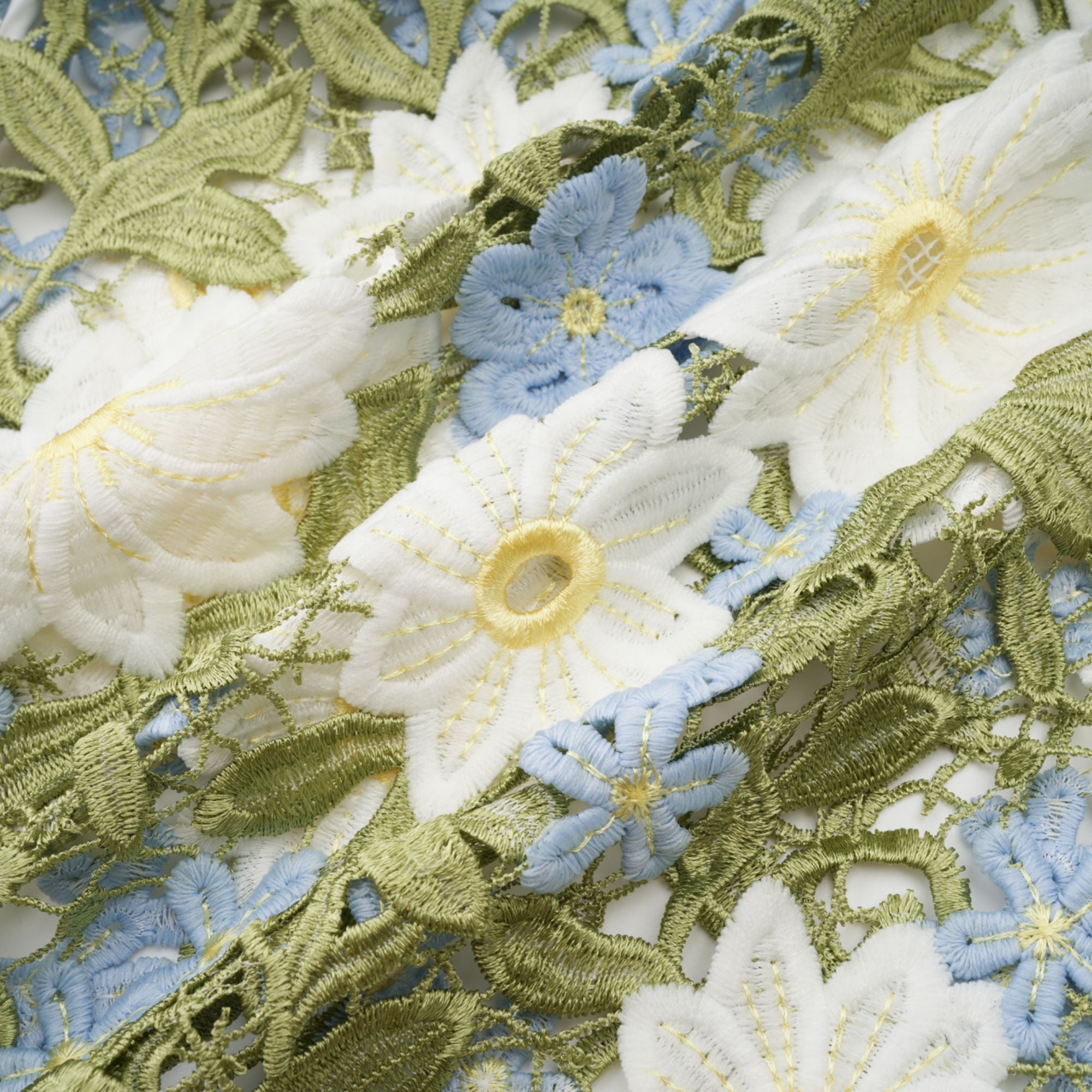 Carla floral embroidered hollow-carved midi dress (Final Sale)