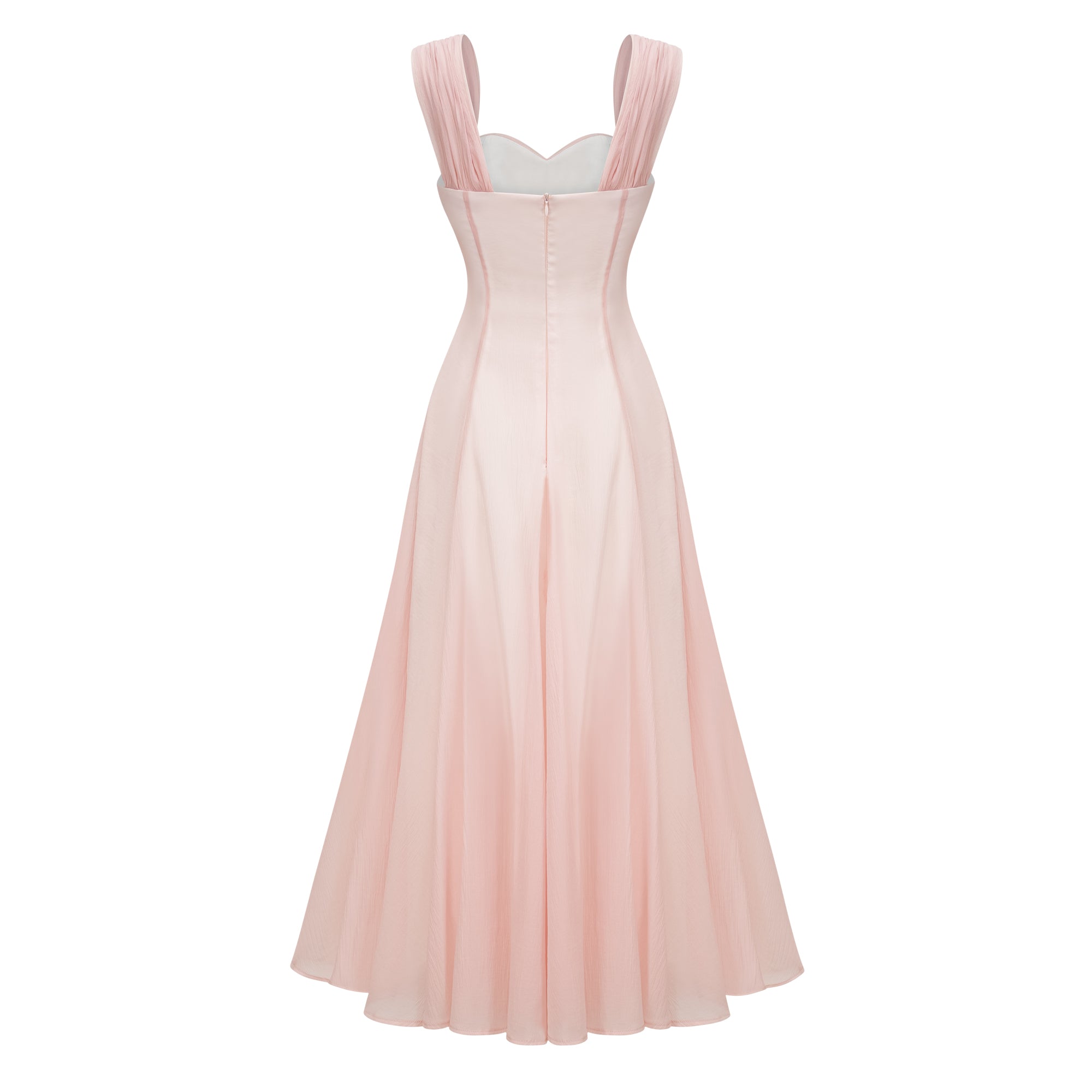 Érasme Pink Flounced Midi Dress