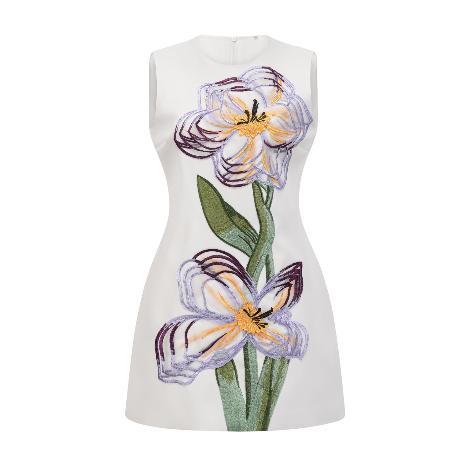 Irène Yellow Sequin Floral Embroidered Mini Dress