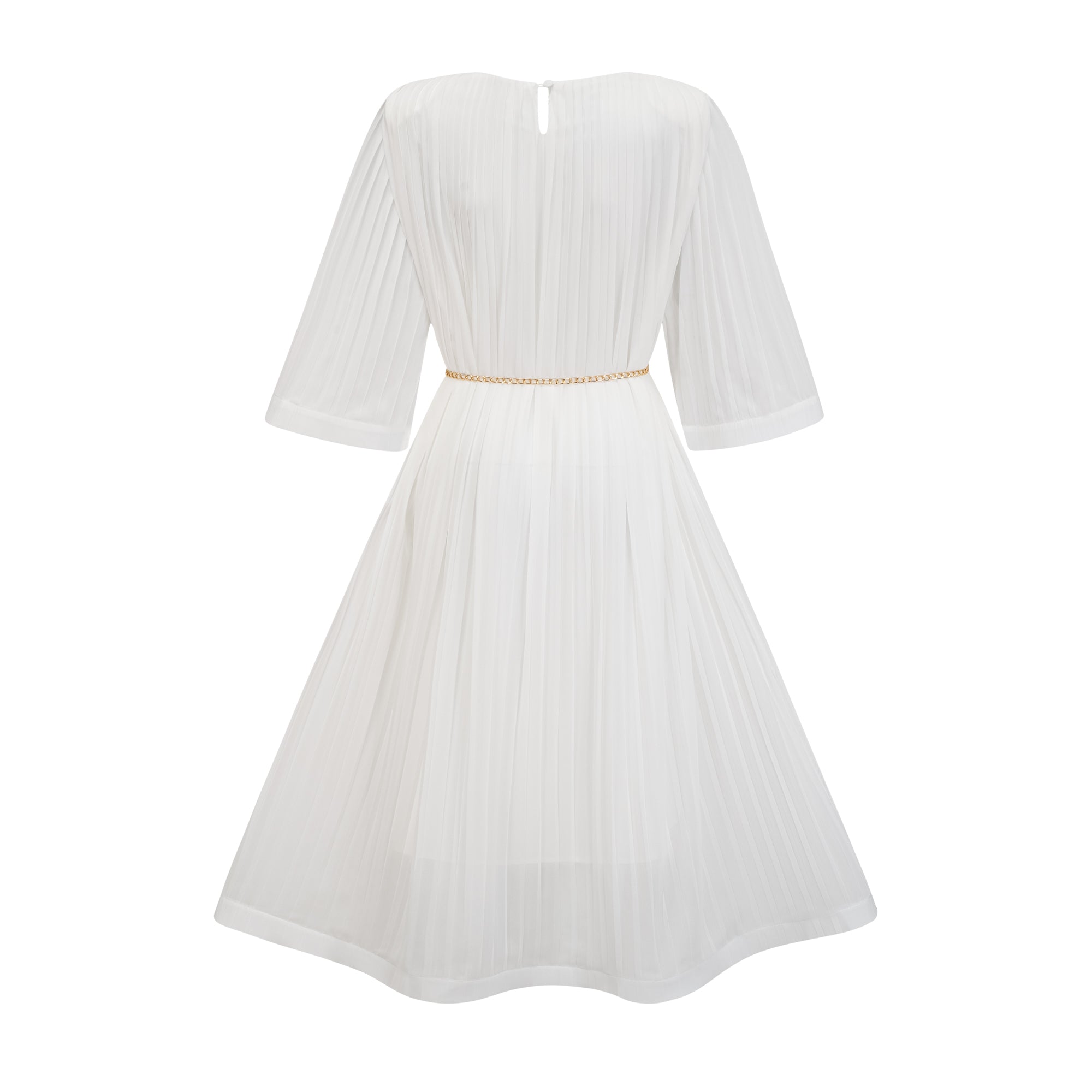 Gaëlle flared-sleeve pleated midi dress