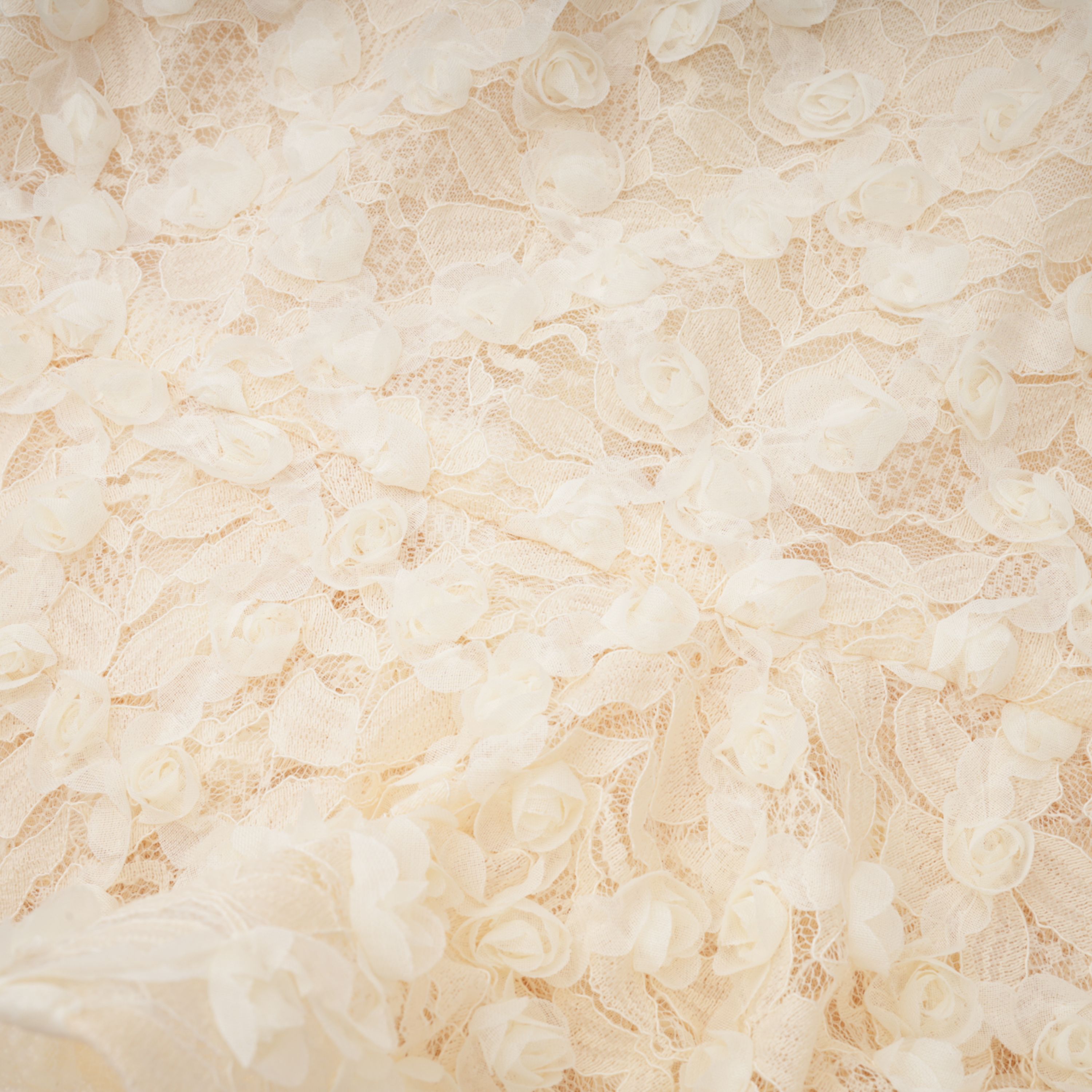 Halla Neutral Tiered Floral Lace Maxi Dress