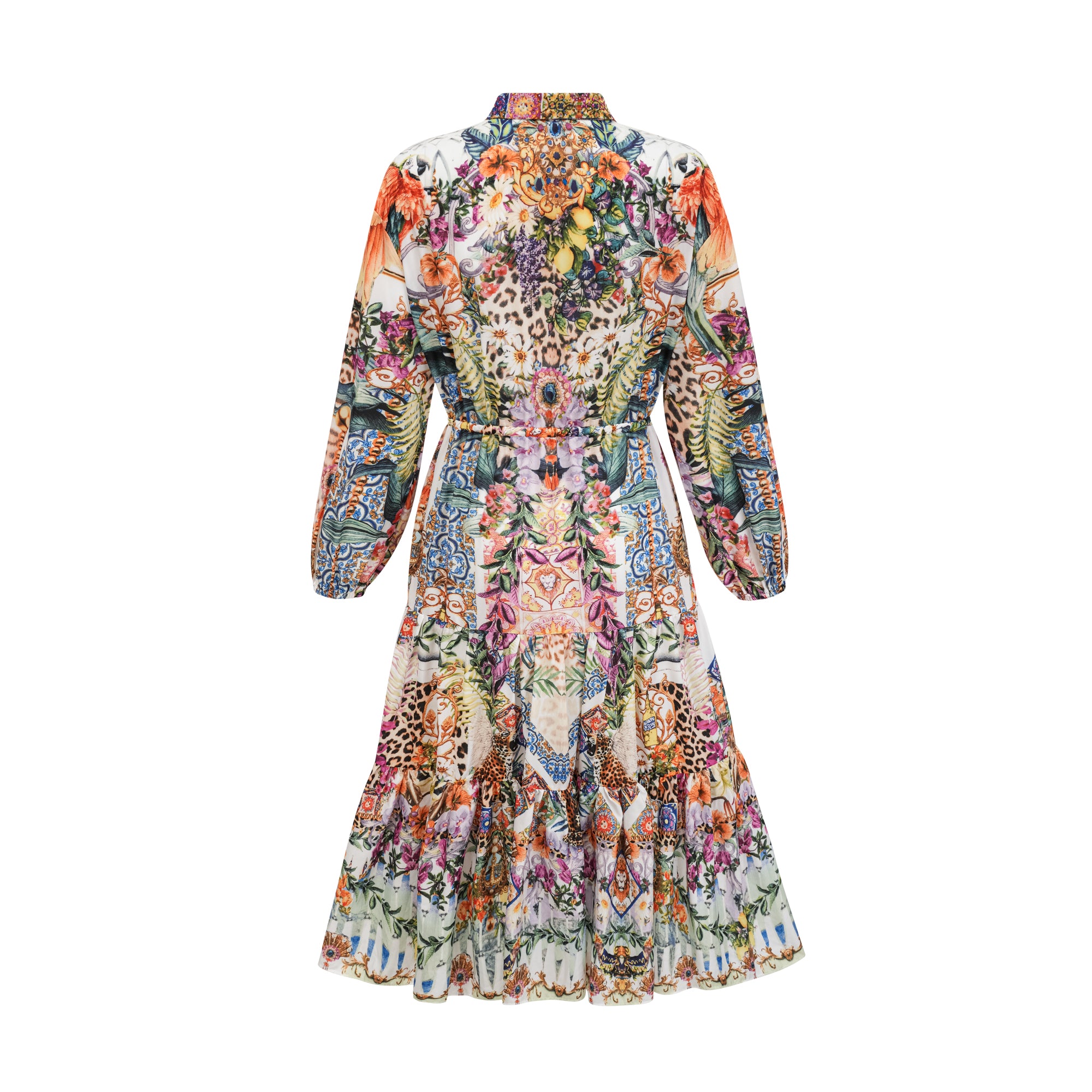 Alia floral-print embellished midi dress