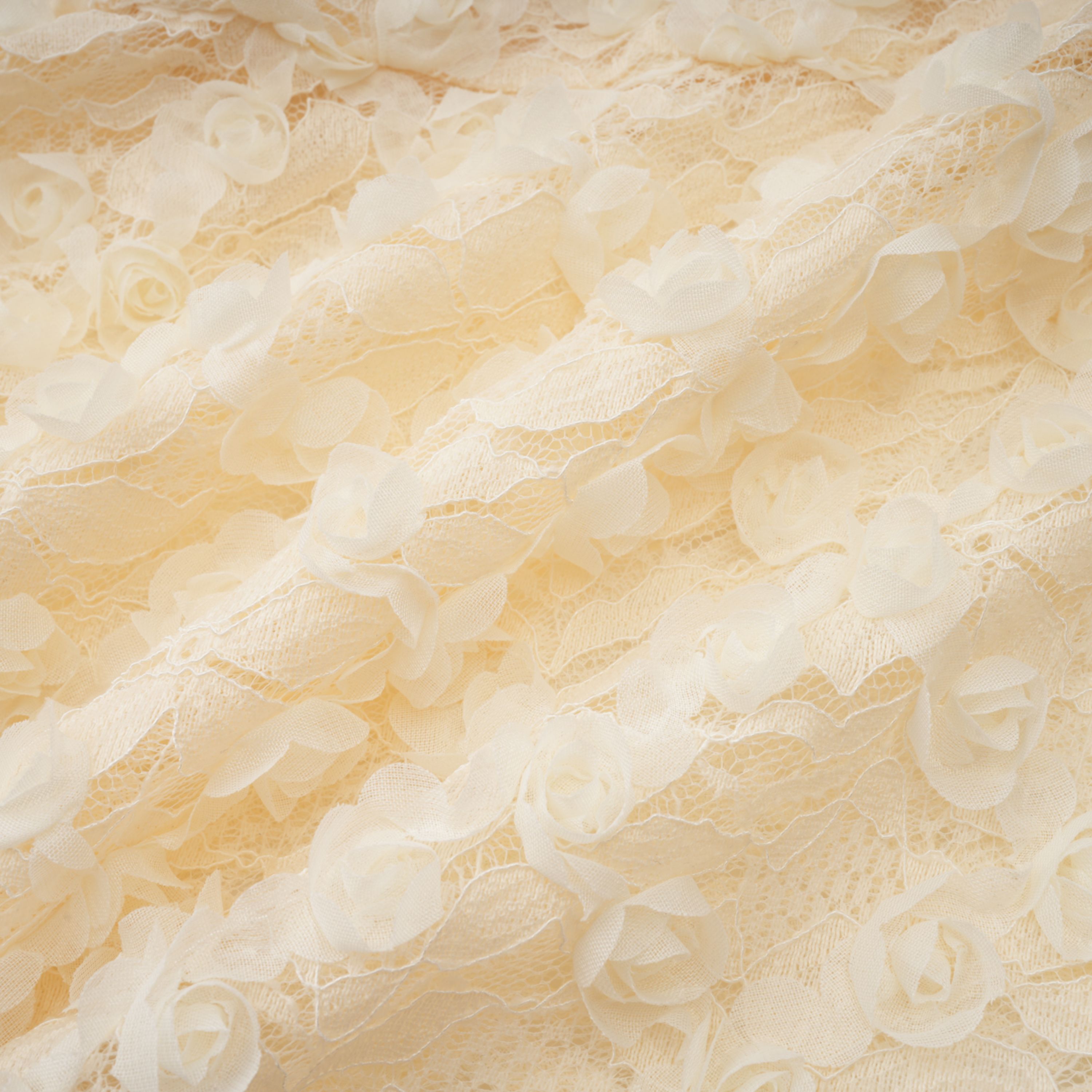 Halla Neutral Tiered Floral Lace Maxi Dress