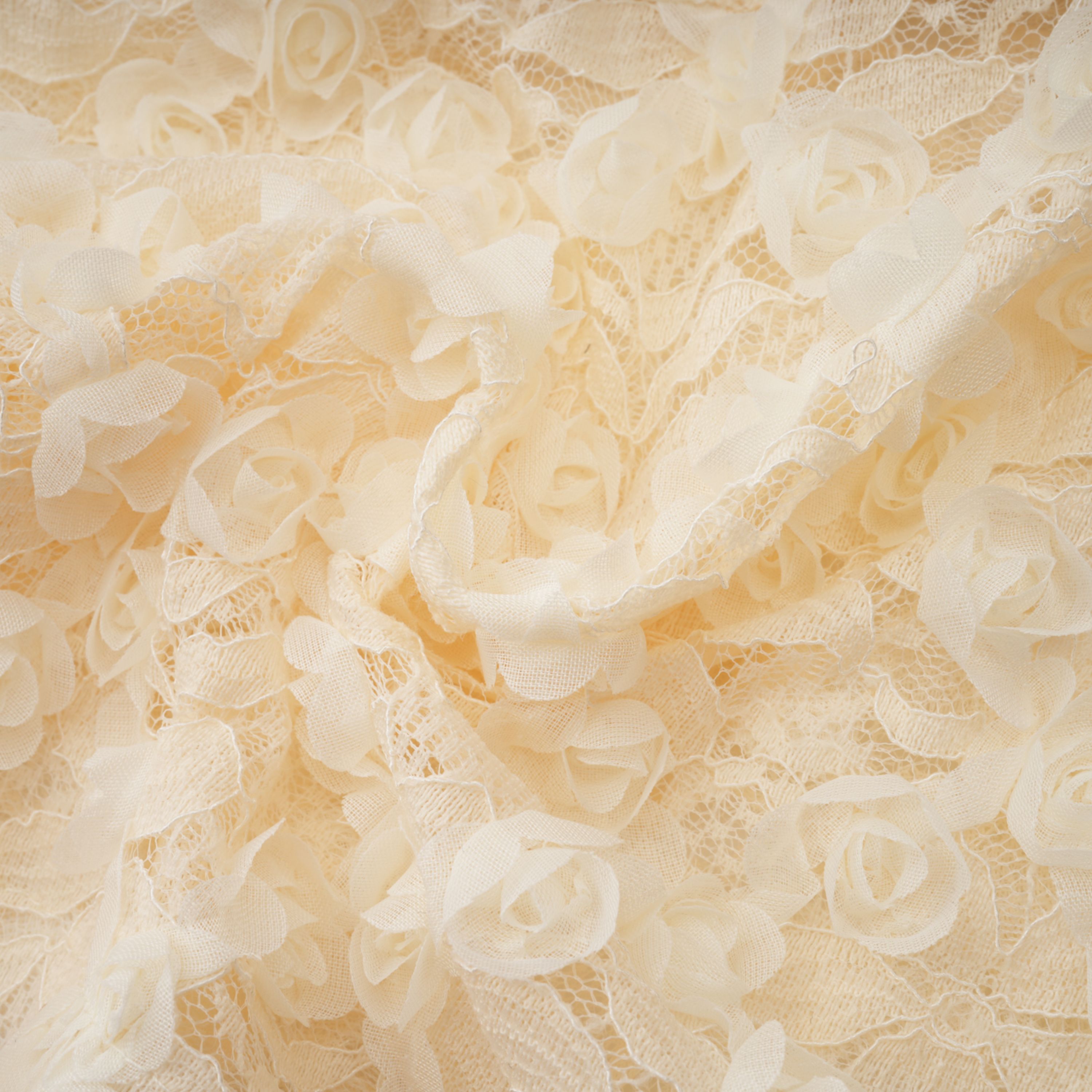 Halla Neutral Tiered Floral Lace Maxi Dress