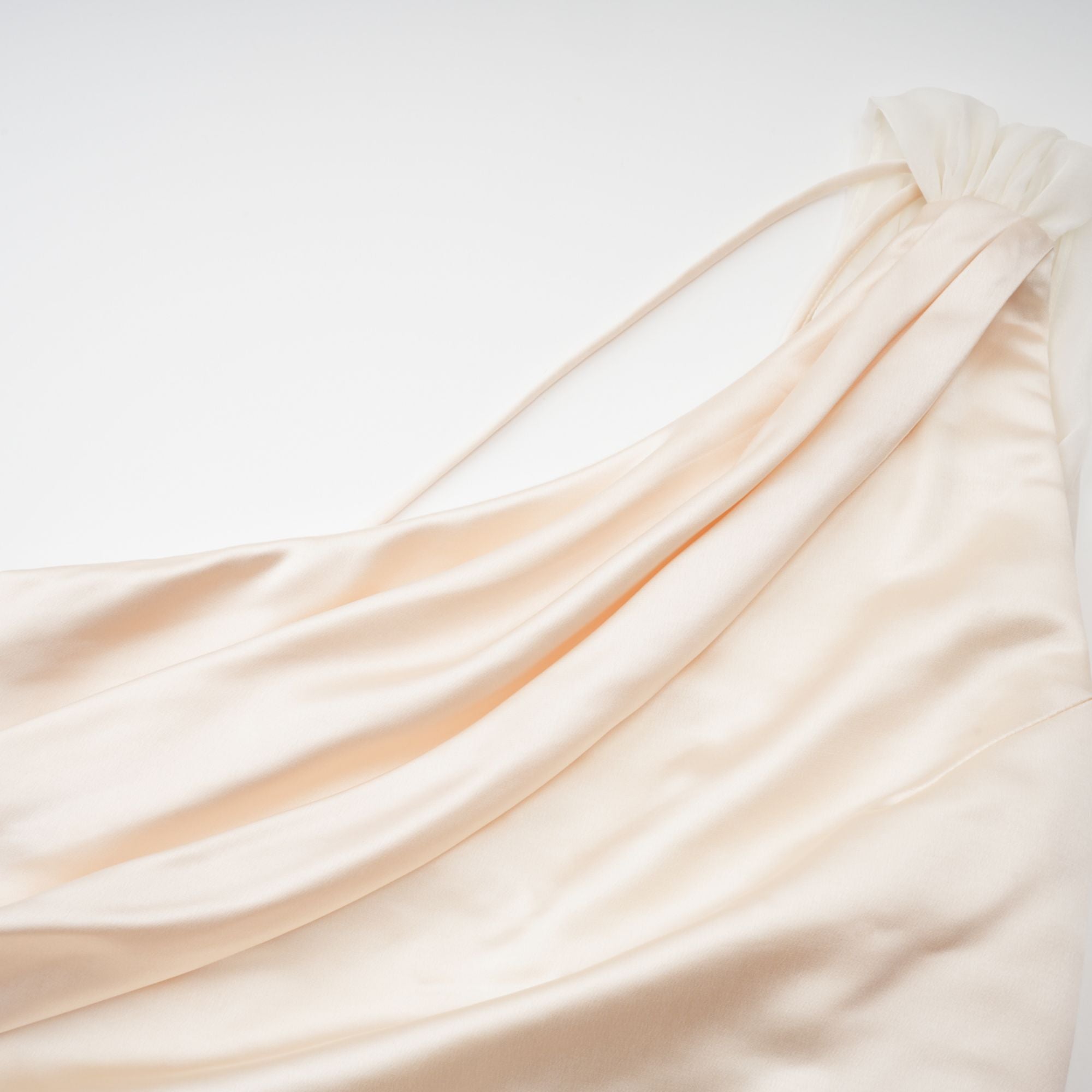 Thérèse neutral scarf-design satin maxi dress