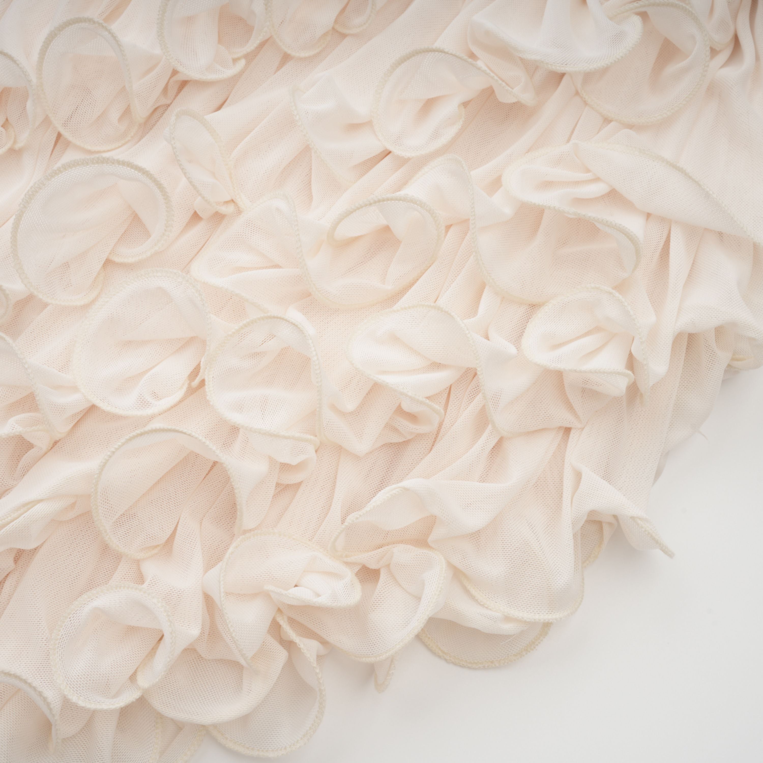 فستان تيويلين محايد غير متماثل بتصميم زهور ومكشكش متوسط الطول