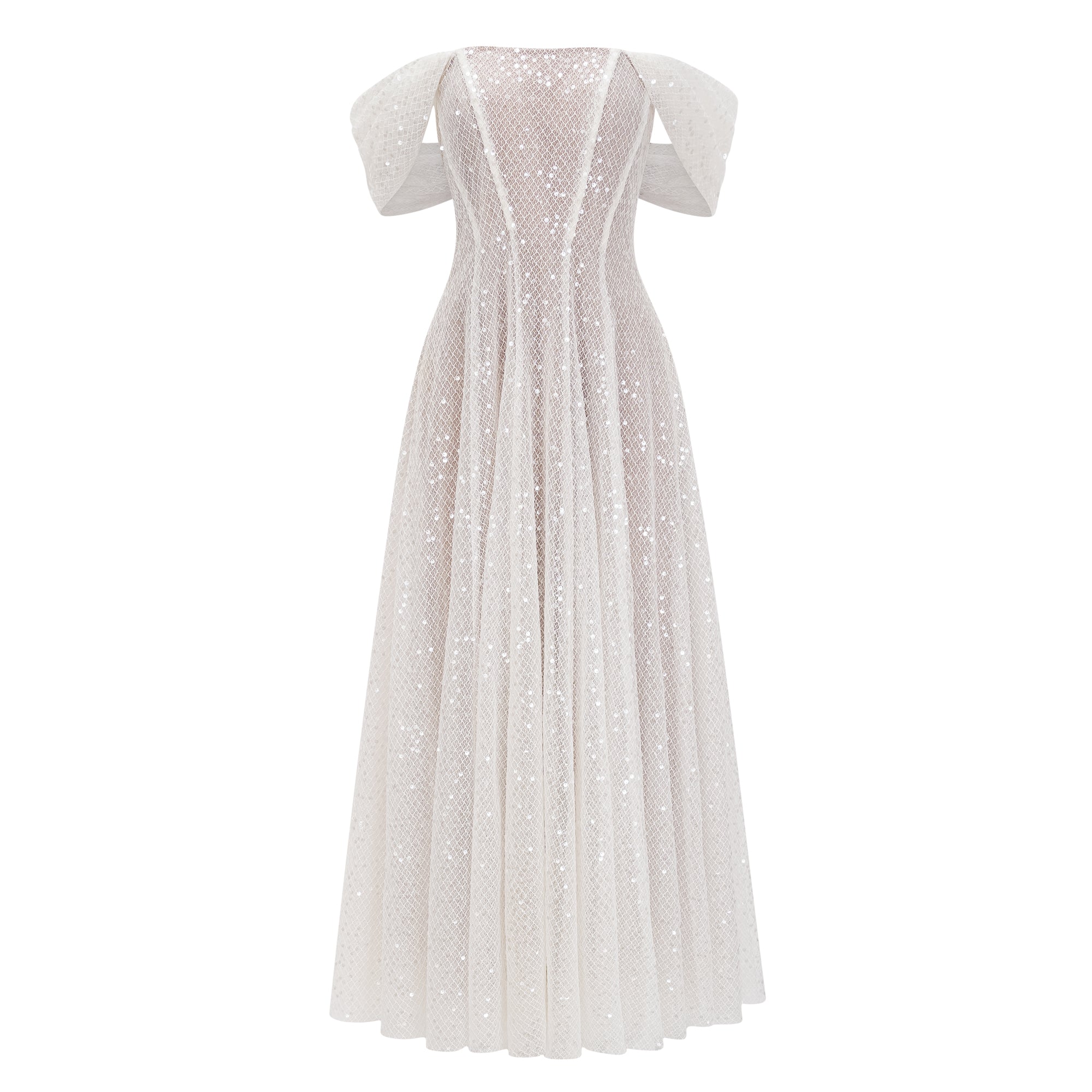 Esme White Off Shoulder Embellished Maxi Dress