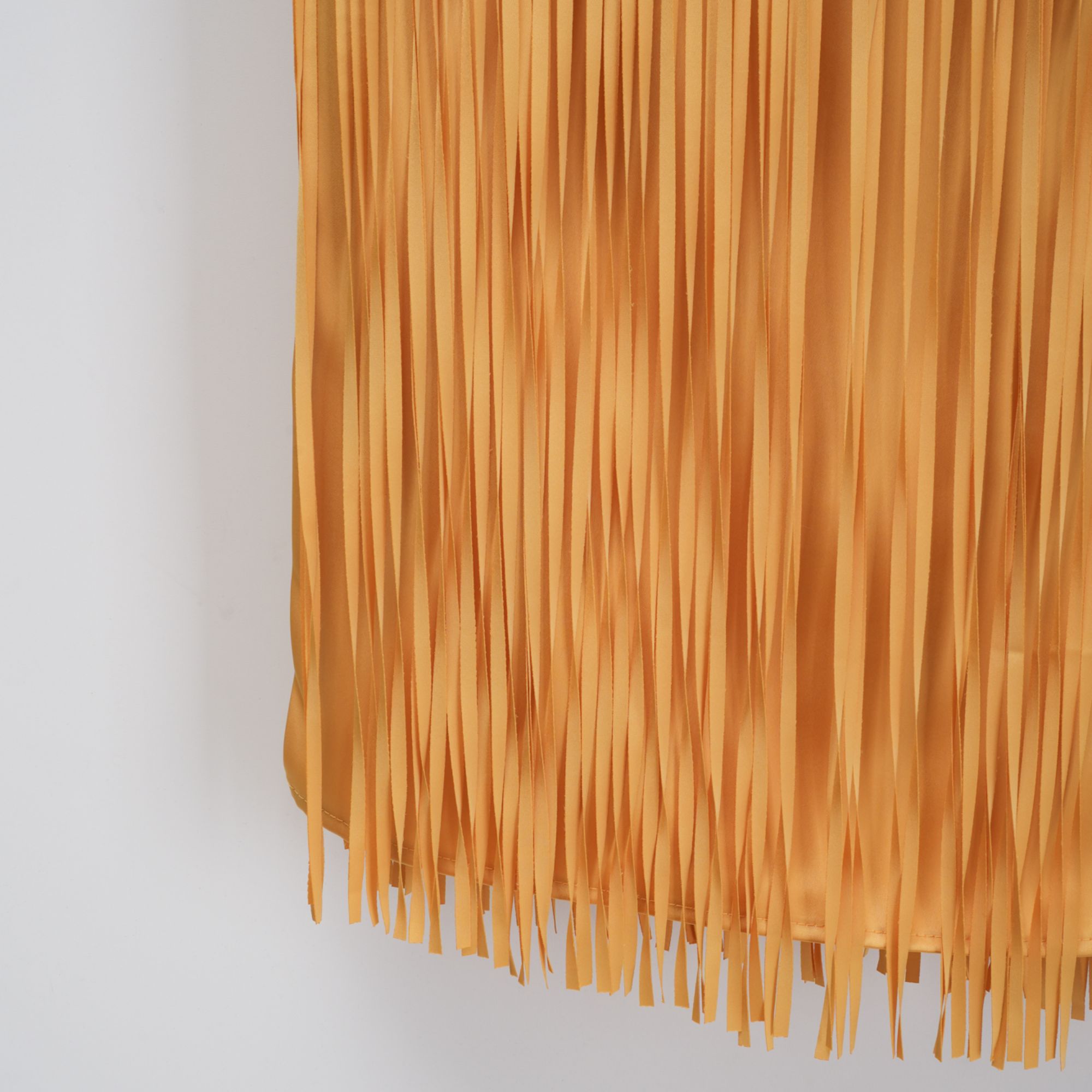 Yellow Fringed Caped Gown